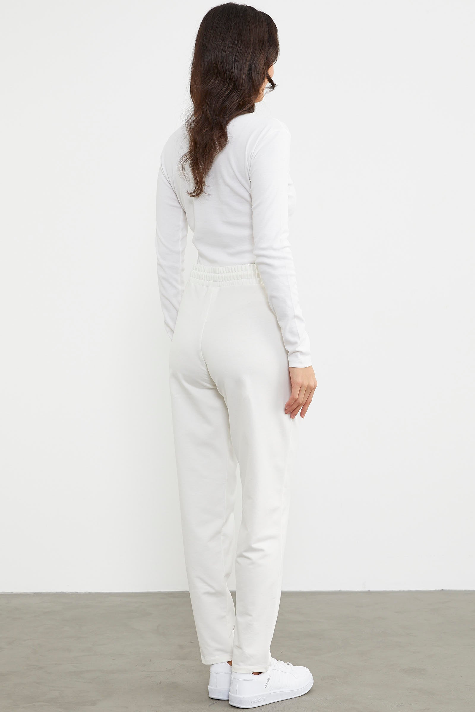 Yüksek Bel İki İplik Eşofman Altı - Ekru (6) Sementa