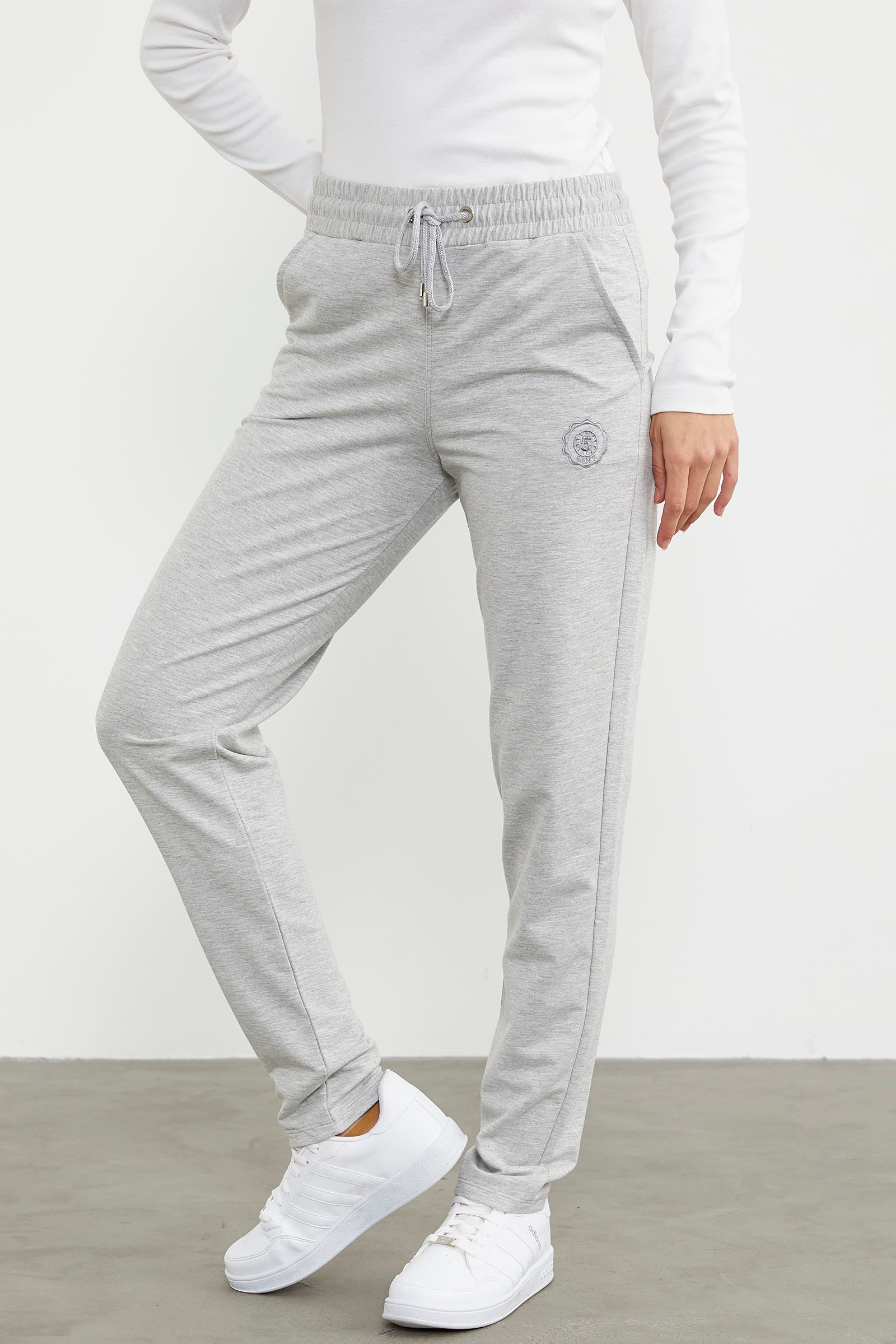 Yüksek Bel İki İplik Eşofman Altı - Gri (5) Sementa