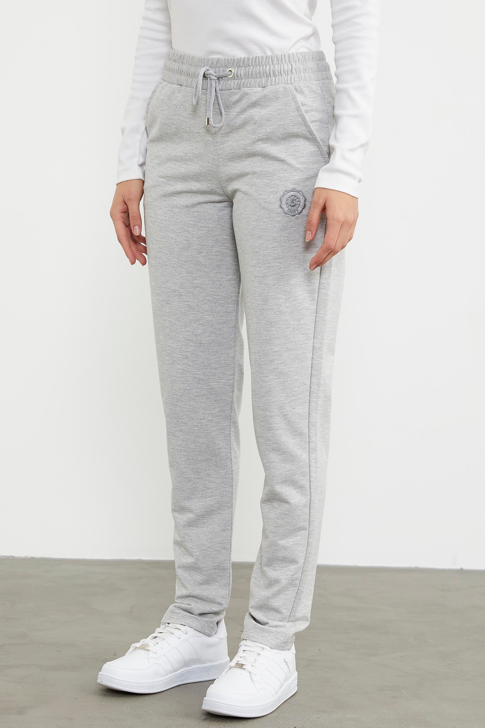 Yüksek Bel İki İplik Eşofman Altı - Gri (6) Sementa