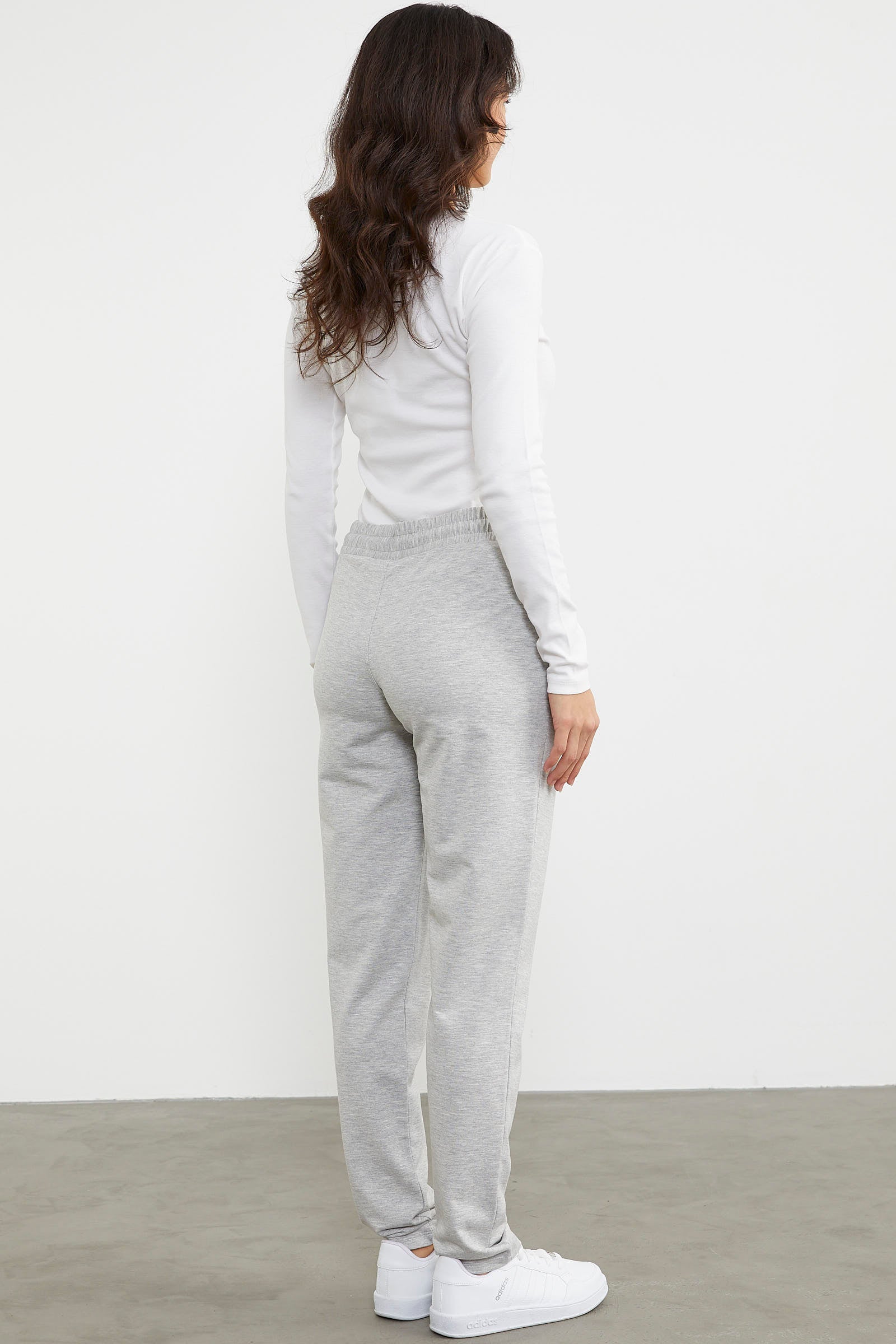 Yüksek Bel İki İplik Eşofman Altı - Gri (7) Sementa