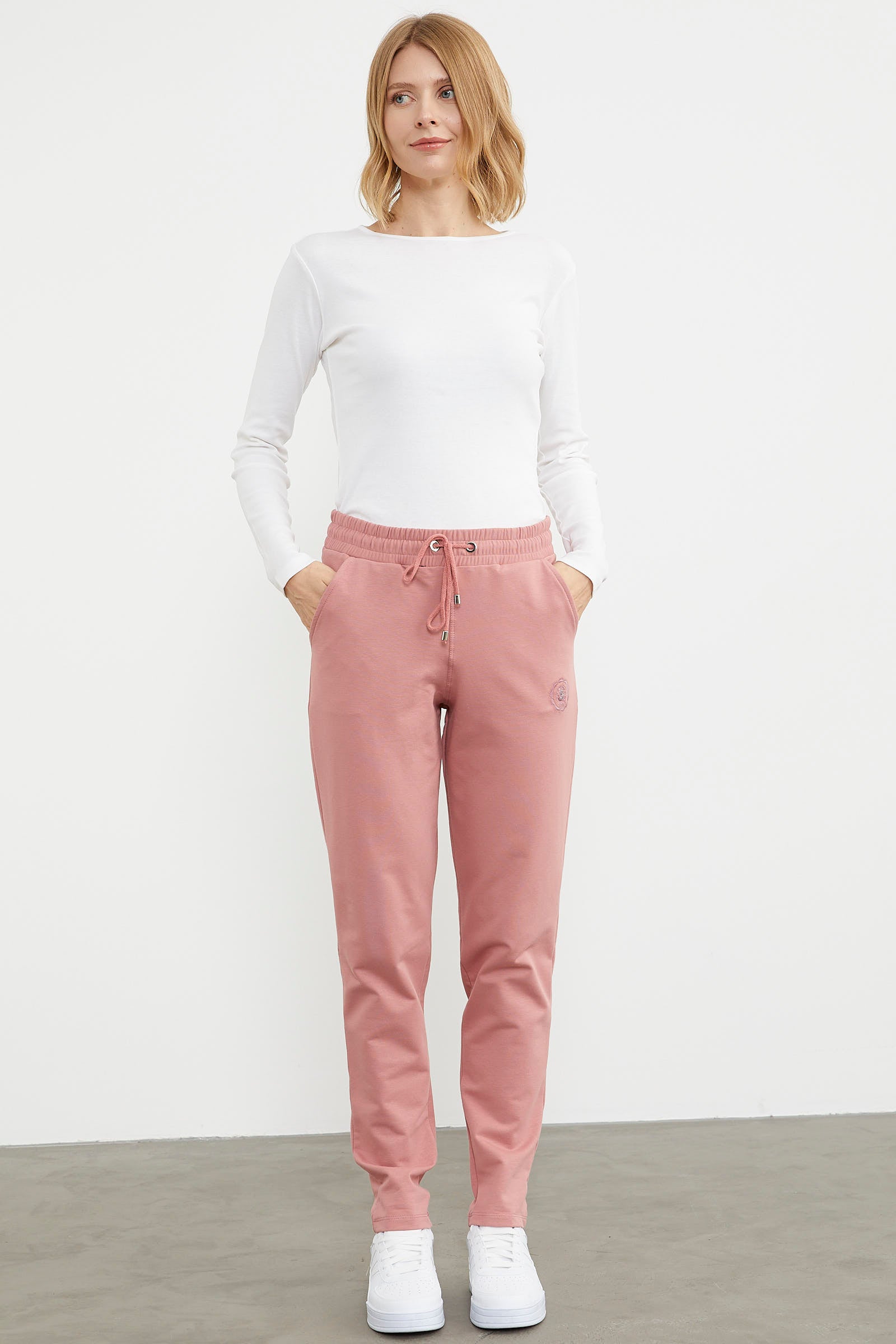 Yüksek Bel İki İplik Eşofman Altı - Gül Kurusu (2) Sementa