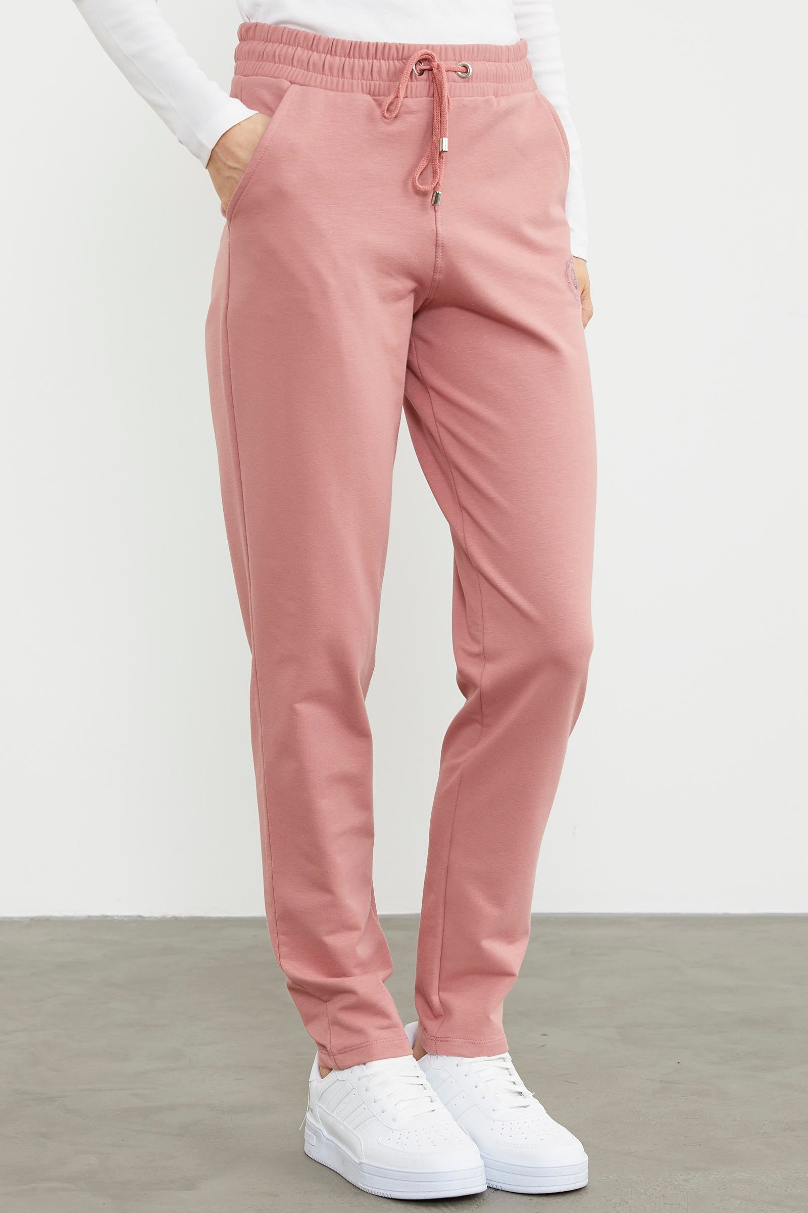 Yüksek Bel İki İplik Eşofman Altı - Gül Kurusu (4) Sementa