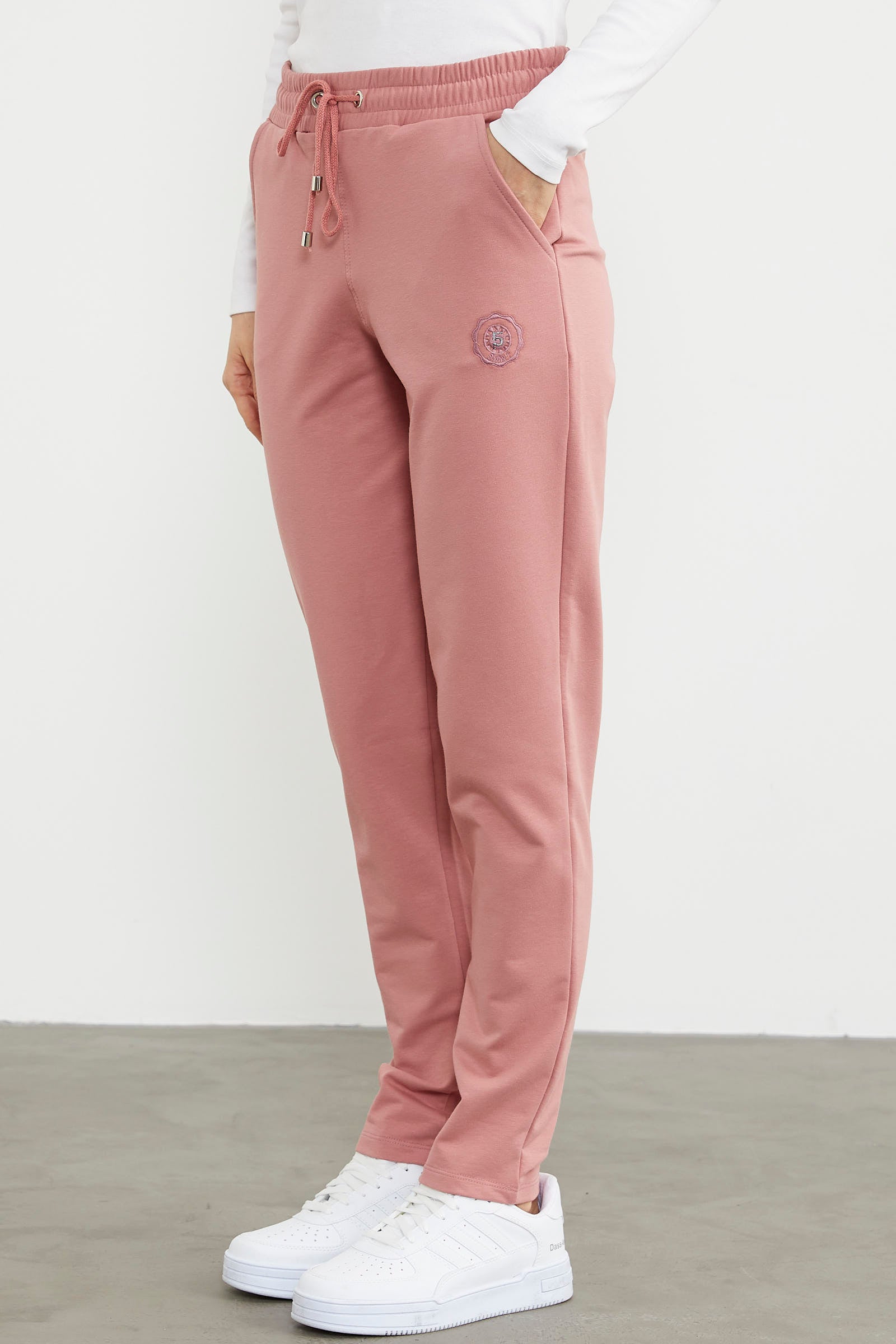 Yüksek Bel İki İplik Eşofman Altı - Gül Kurusu (5) Sementa