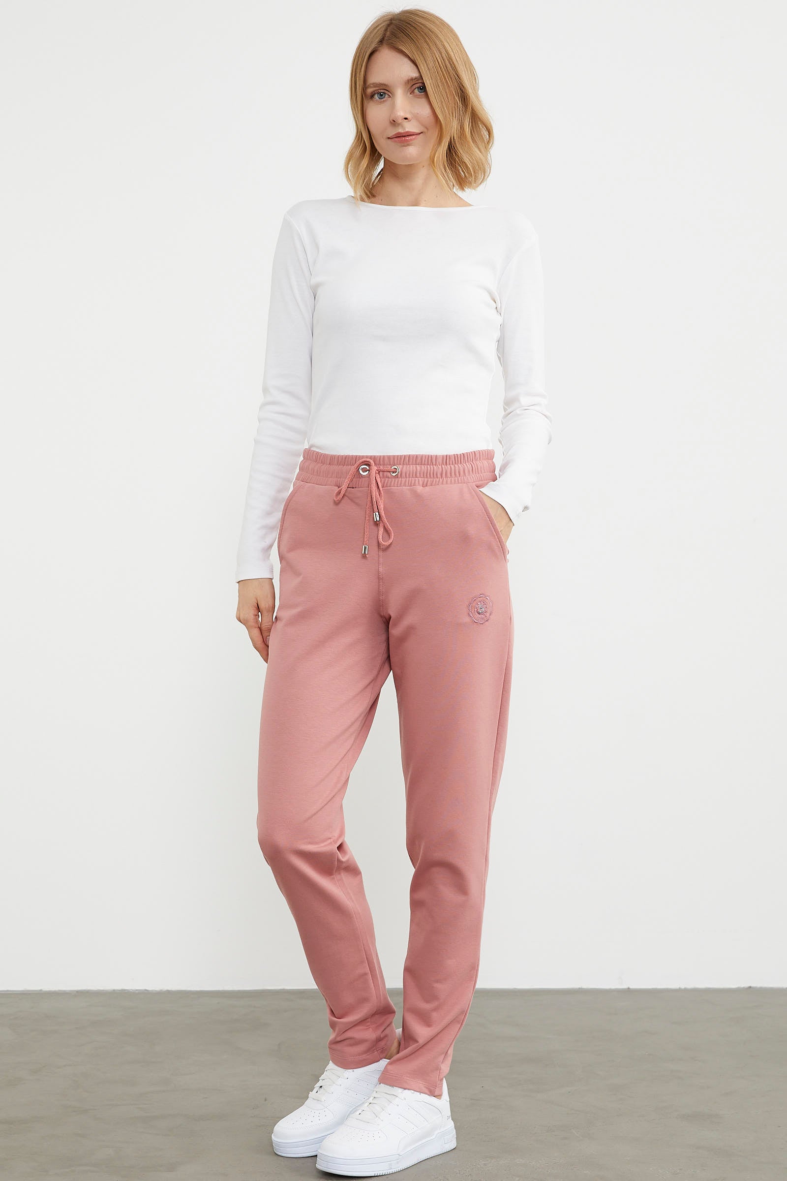 Yüksek Bel İki İplik Eşofman Altı - Gül Kurusu (6) Sementa