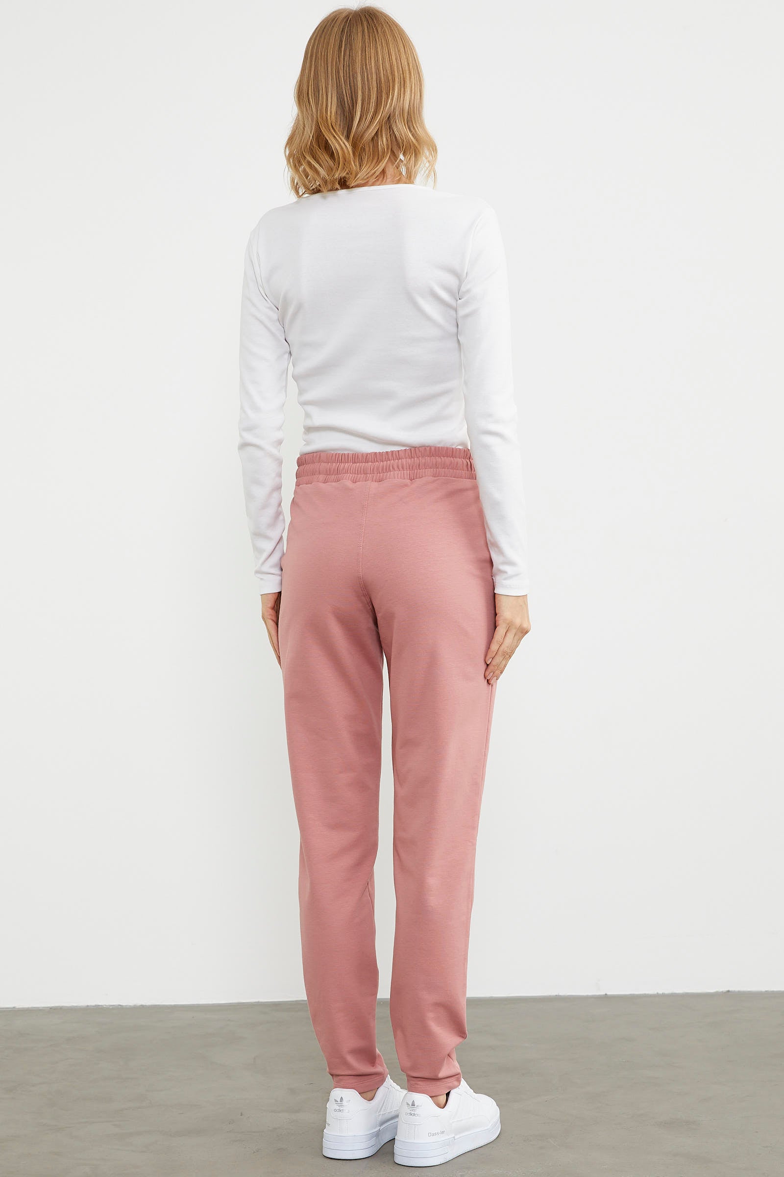 Yüksek Bel İki İplik Eşofman Altı - Gül Kurusu (7) Sementa