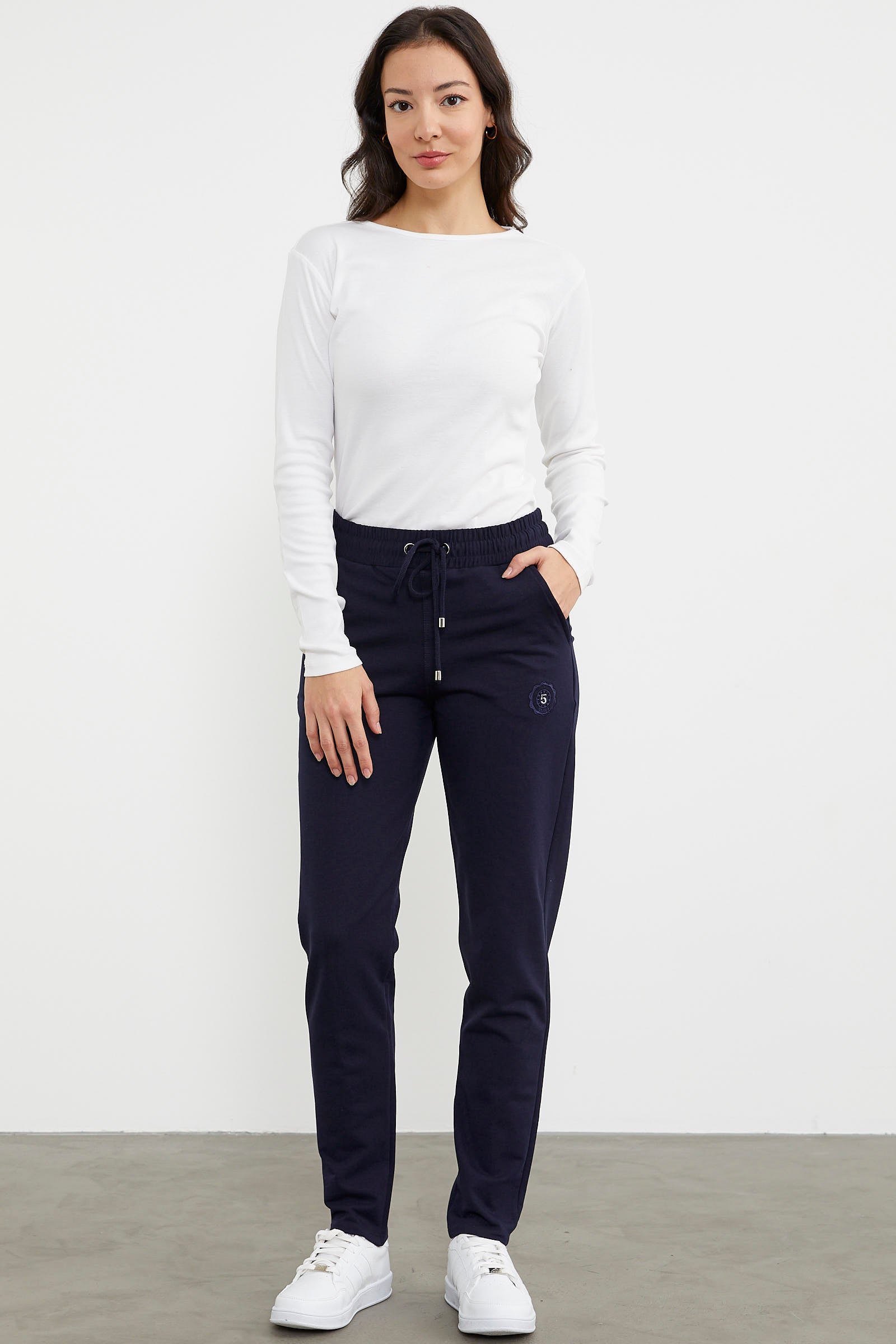 Yüksek Bel İki İplik Eşofman Altı - Lacivert (2) Sementa