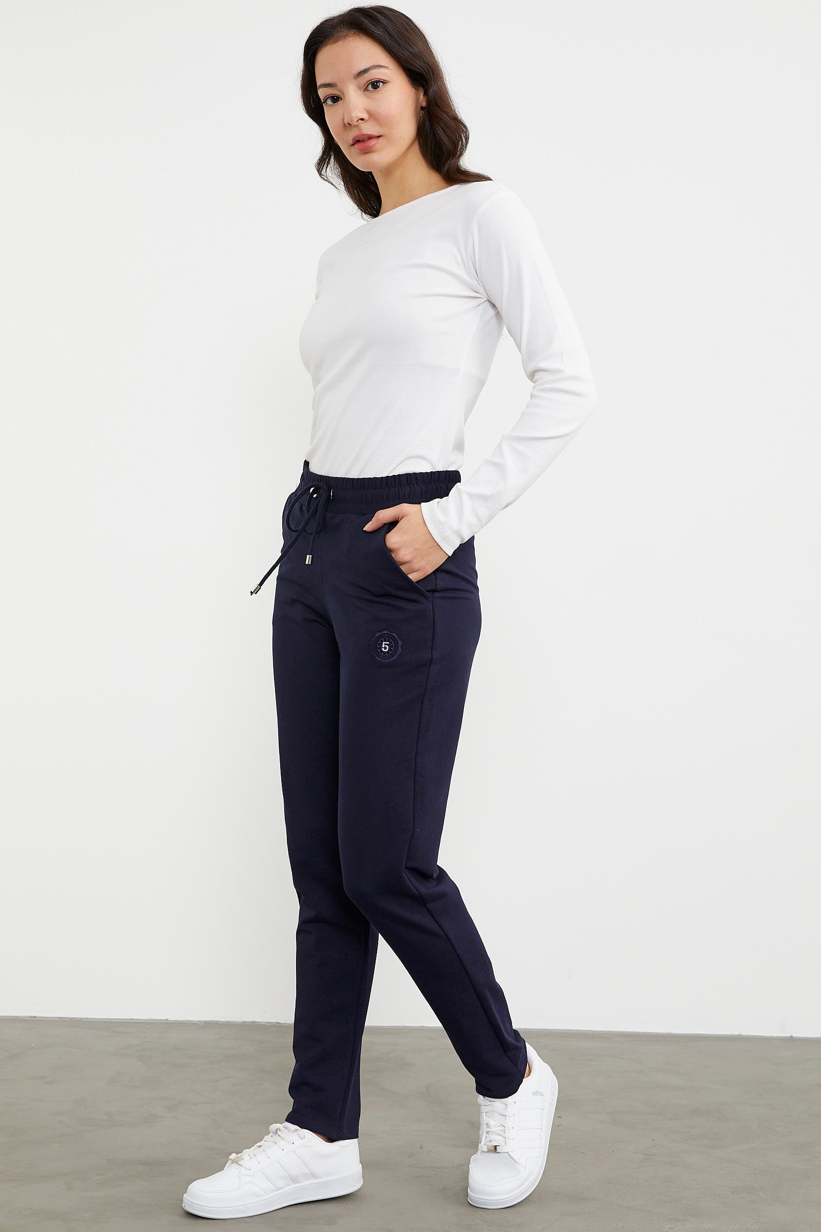 Yüksek Bel İki İplik Eşofman Altı - Lacivert (6) Sementa