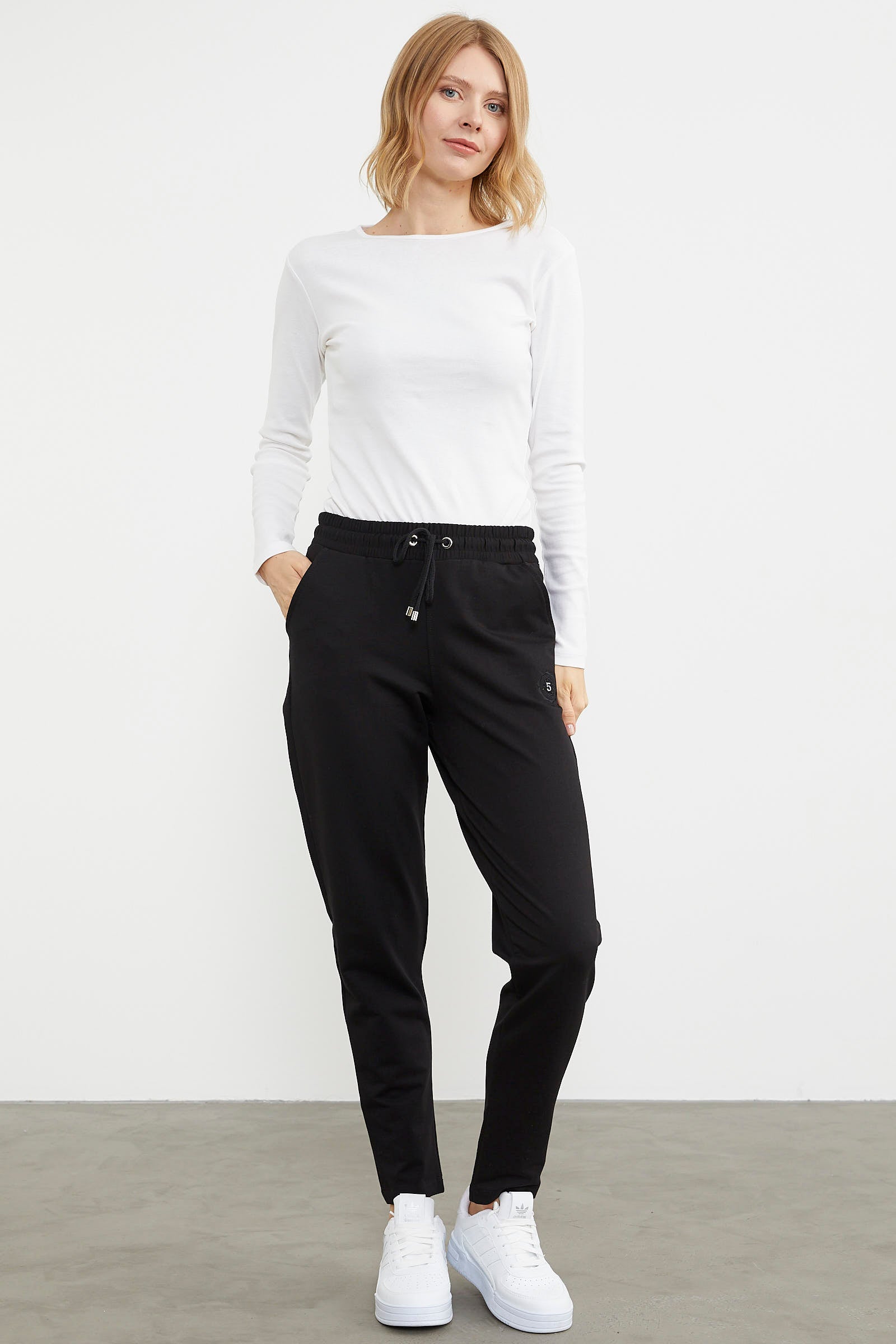 Yüksek Bel İki İplik Eşofman Altı - Siyah (2) Sementa