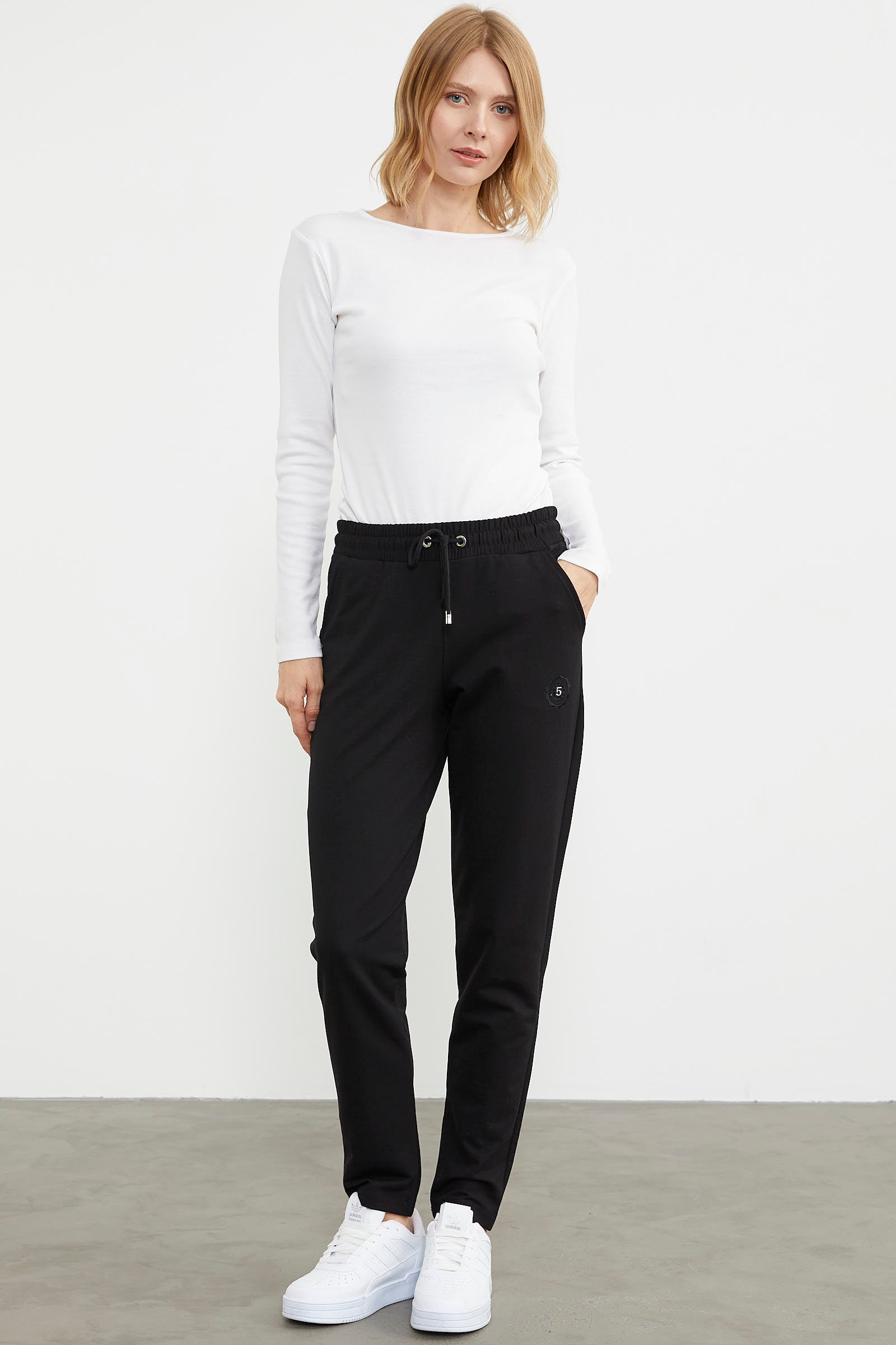 Yüksek Bel İki İplik Eşofman Altı - Siyah (5) Sementa