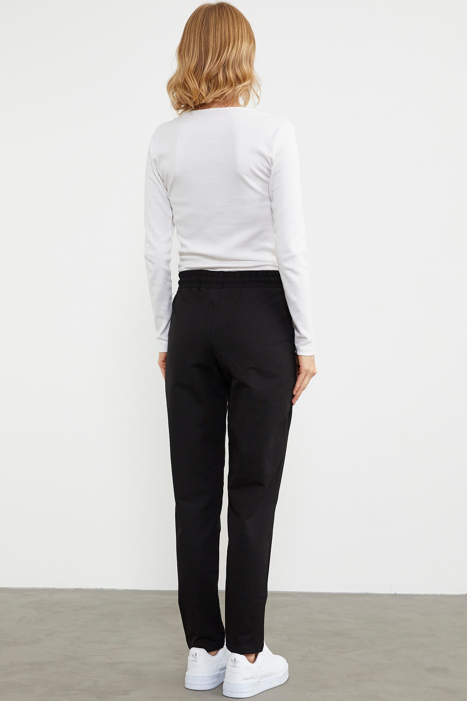 Yüksek Bel İki İplik Eşofman Altı - Siyah (6) Sementa