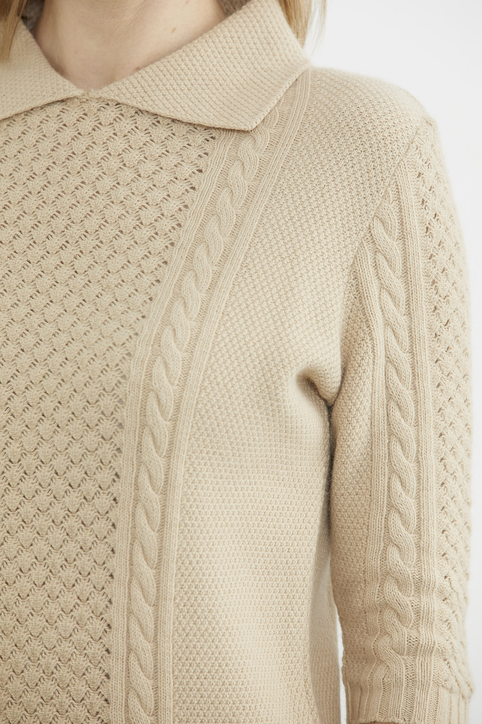 Yünlü Kısa Kol Yakalı Triko Kazak - Somon (5) Sementa