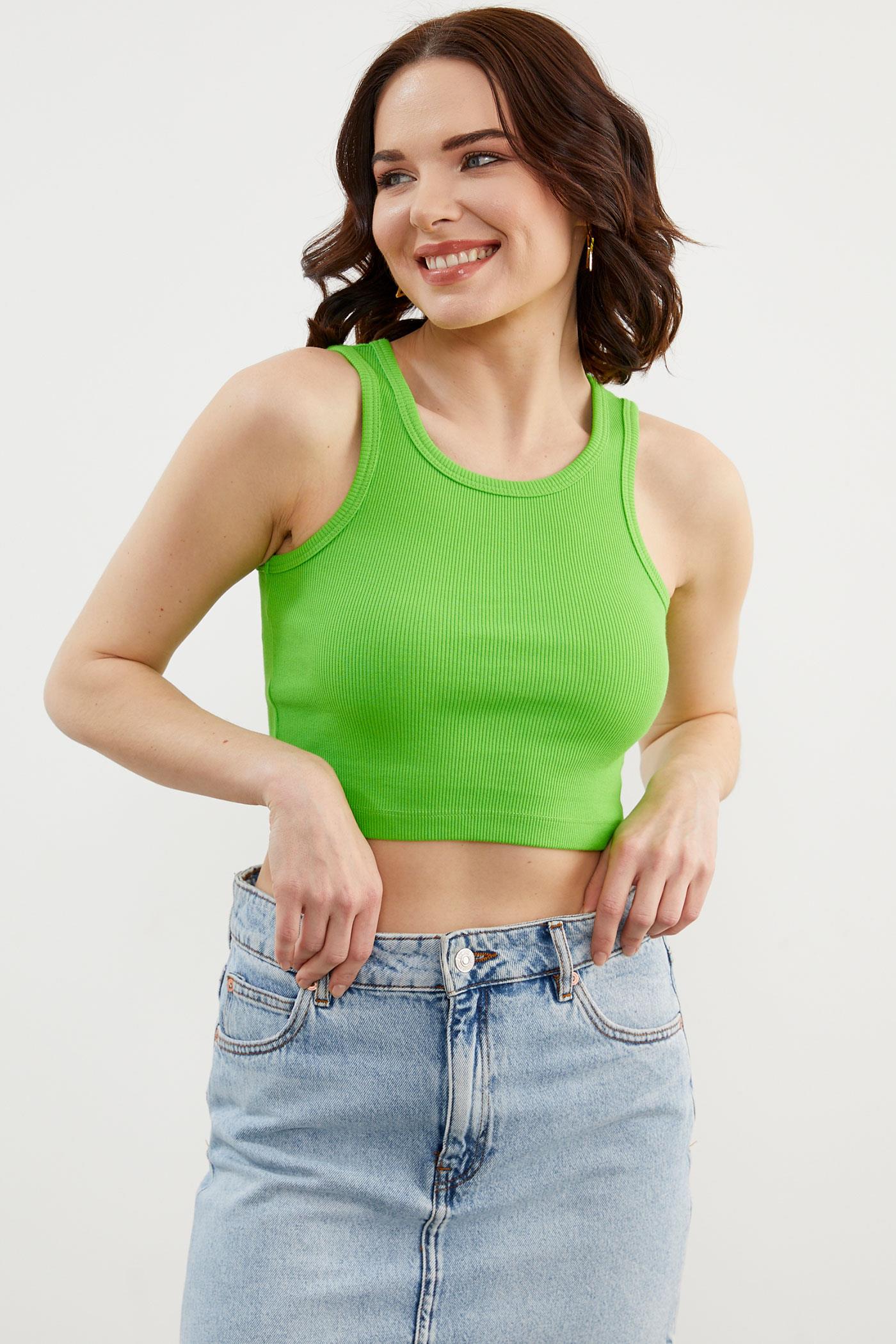 Yüzücü Model Crop Atlet - Fıstık Yeşili (5) Sementa