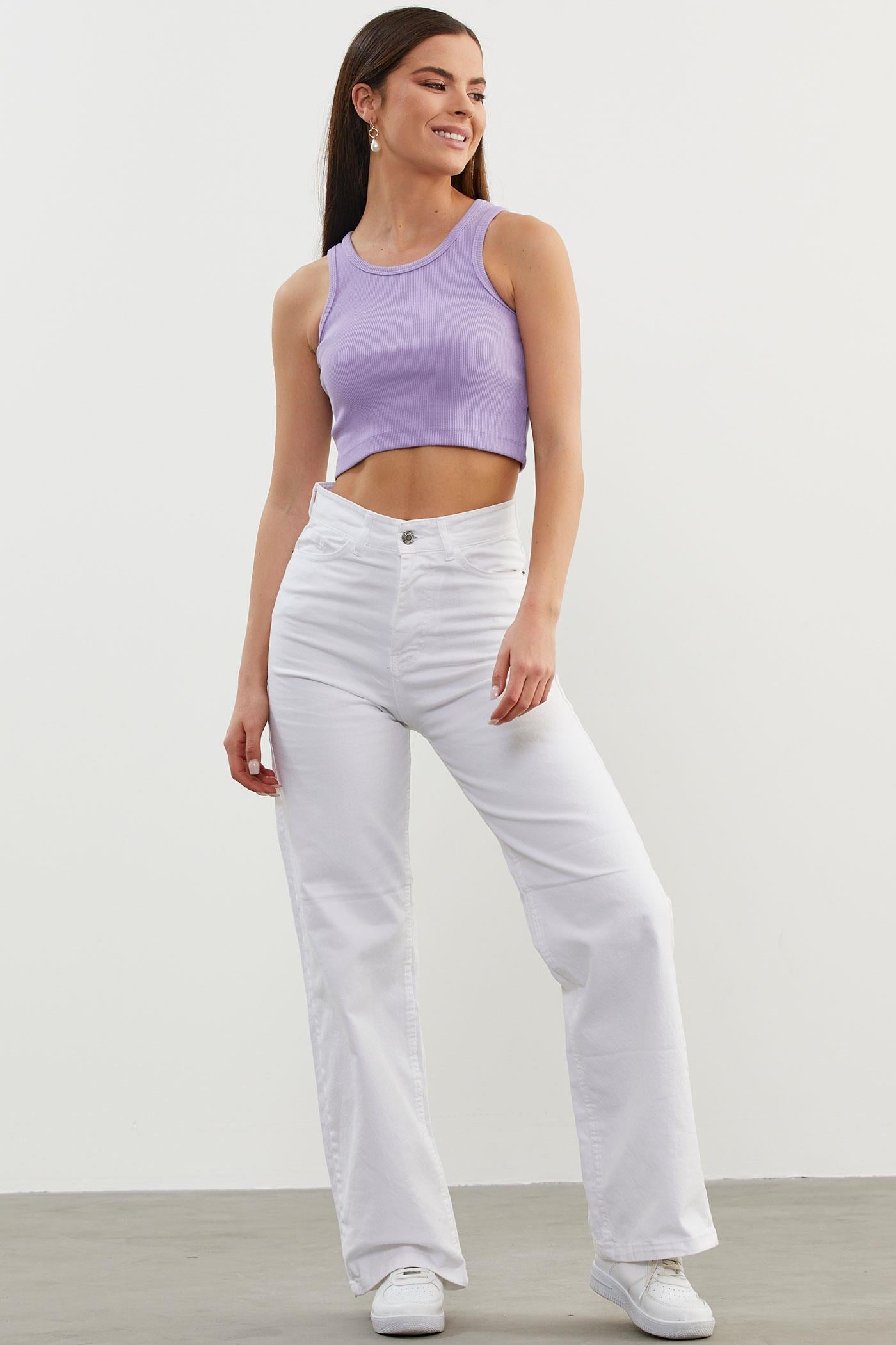 Yüzücü Model Crop Atlet - Lila (3) Sementa