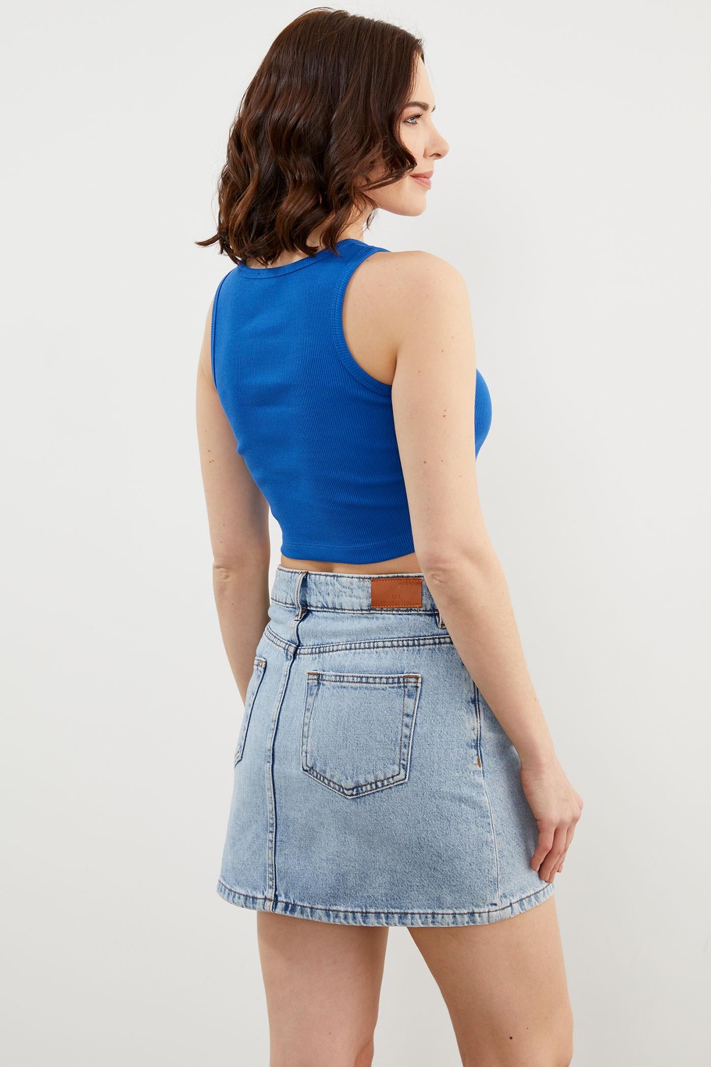 Yüzücü Model Crop Atlet - Saks (5) Sementa