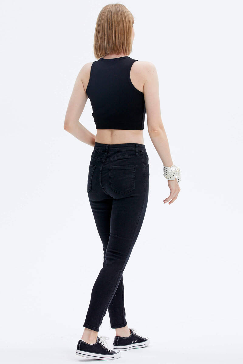 Yüzücü Model Crop Tshirt - Siyah (4) Sementa