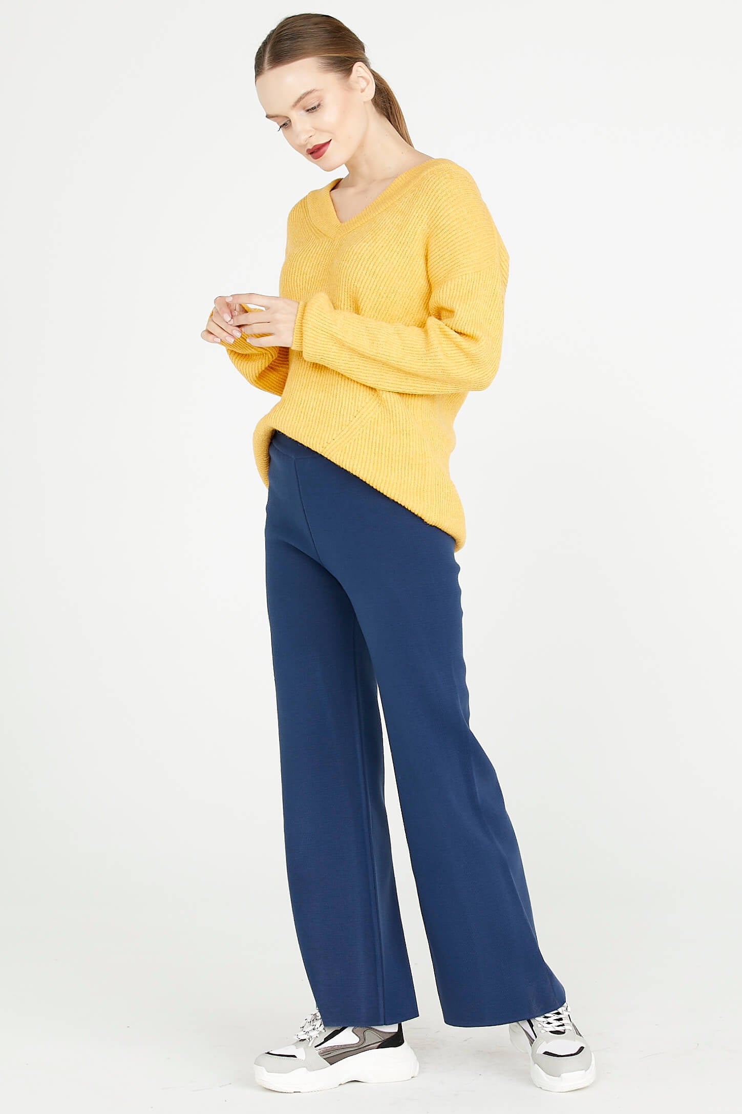 Bol Paça Triko Pantolon - Lacivert (3) Sementa