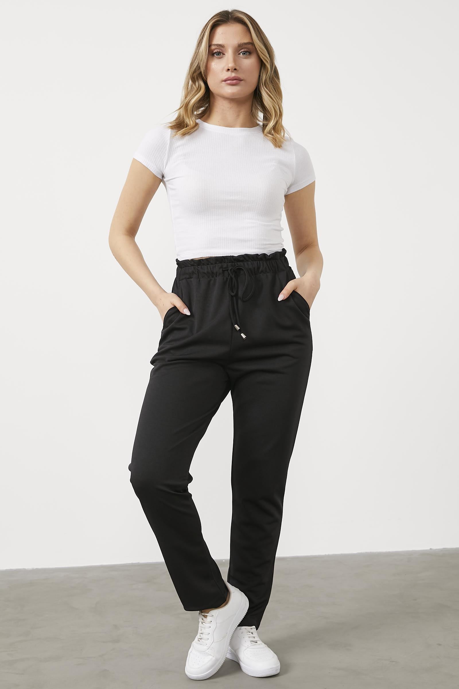 Büyük Beden Beli Lastikli Eşofman Altı - Siyah (1) Sementa