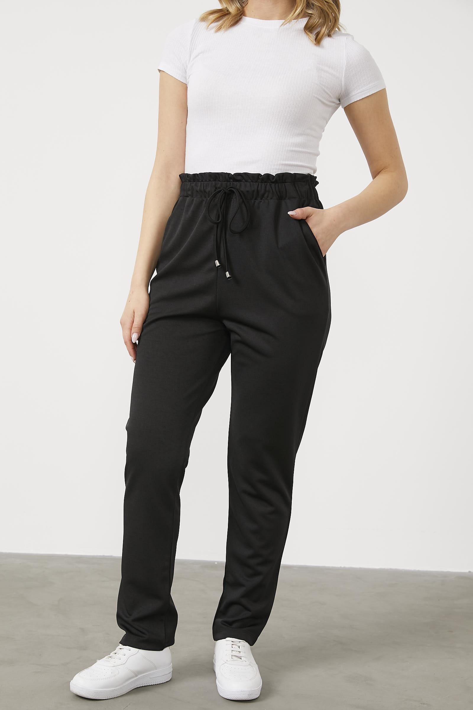 Büyük Beden Beli Lastikli Eşofman Altı - Siyah (3) Sementa