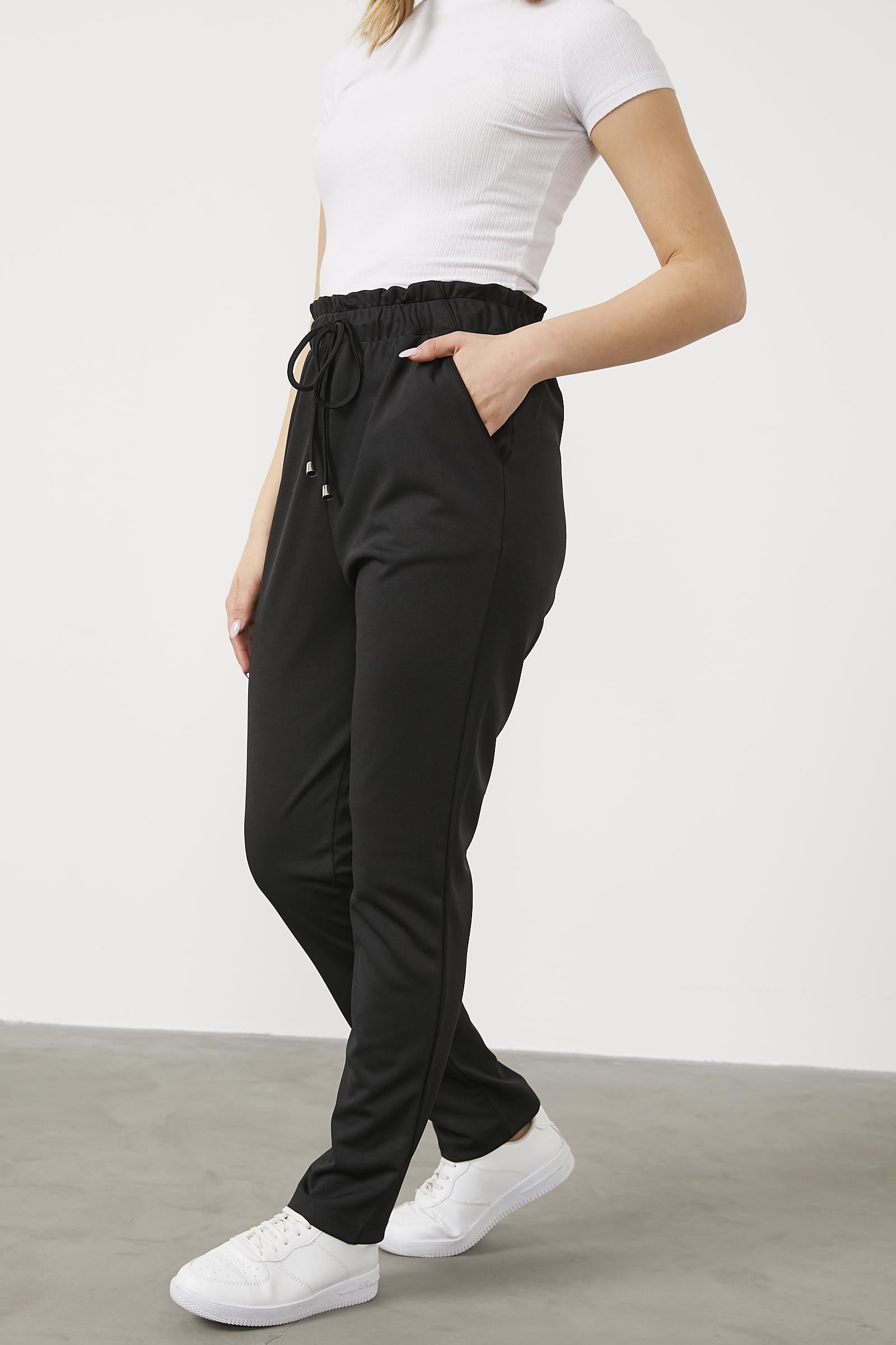 Büyük Beden Beli Lastikli Eşofman Altı - Siyah (4) Sementa