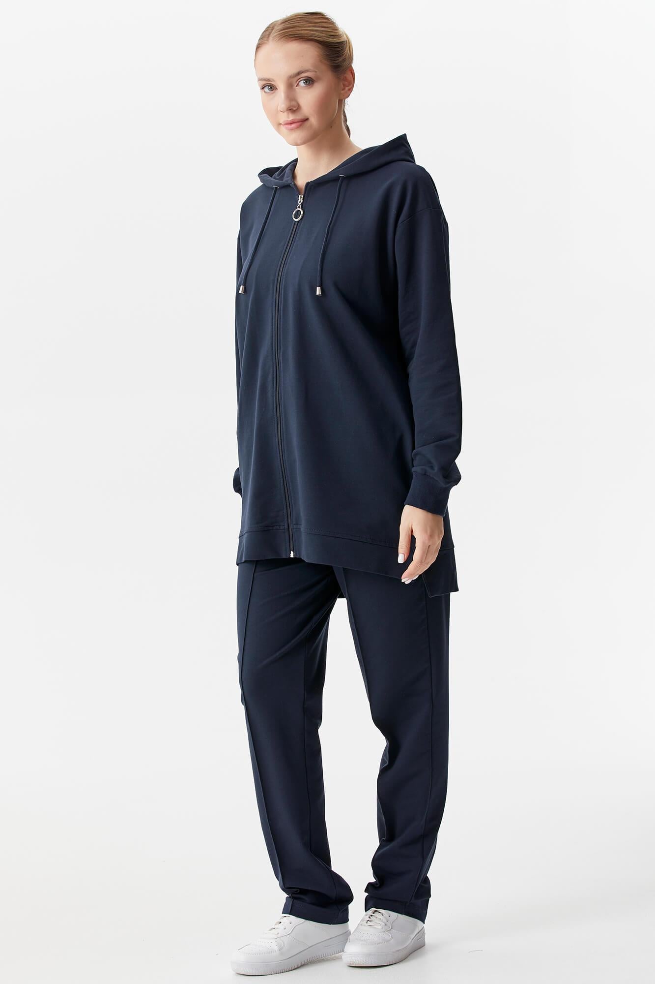 Büyük Beden Tunik Eşofman Takım - Lacivert (1) Sementa