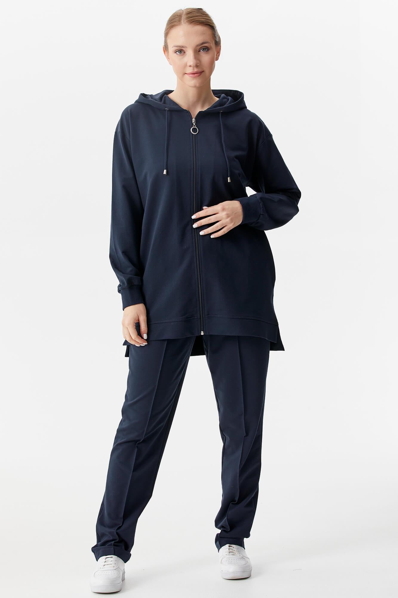 Büyük Beden Tunik Eşofman Takım - Lacivert (2) Sementa