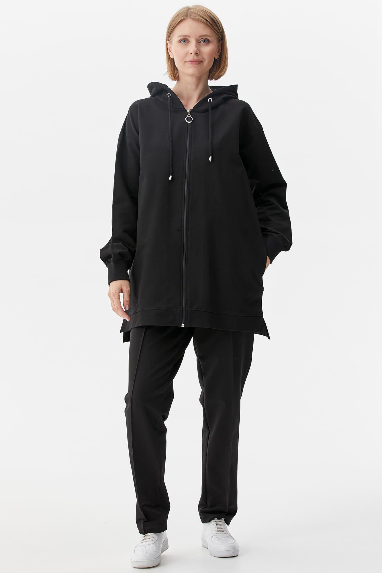 Büyük Beden Tunik Eşofman Takım - Siyah (1) Sementa