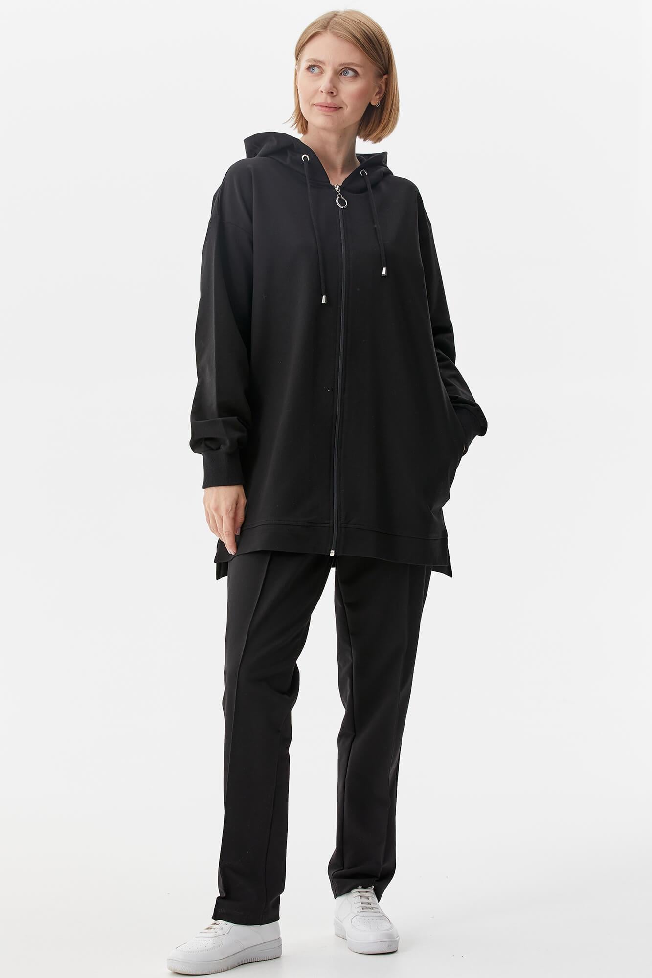 Büyük Beden Tunik Eşofman Takım - Siyah (2) Sementa