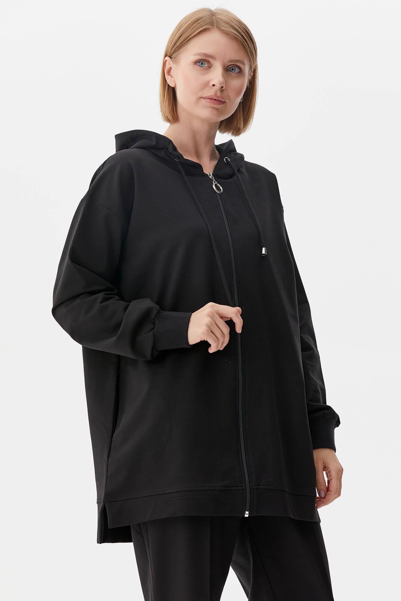 Büyük Beden Tunik Eşofman Takım - Siyah (5) Sementa