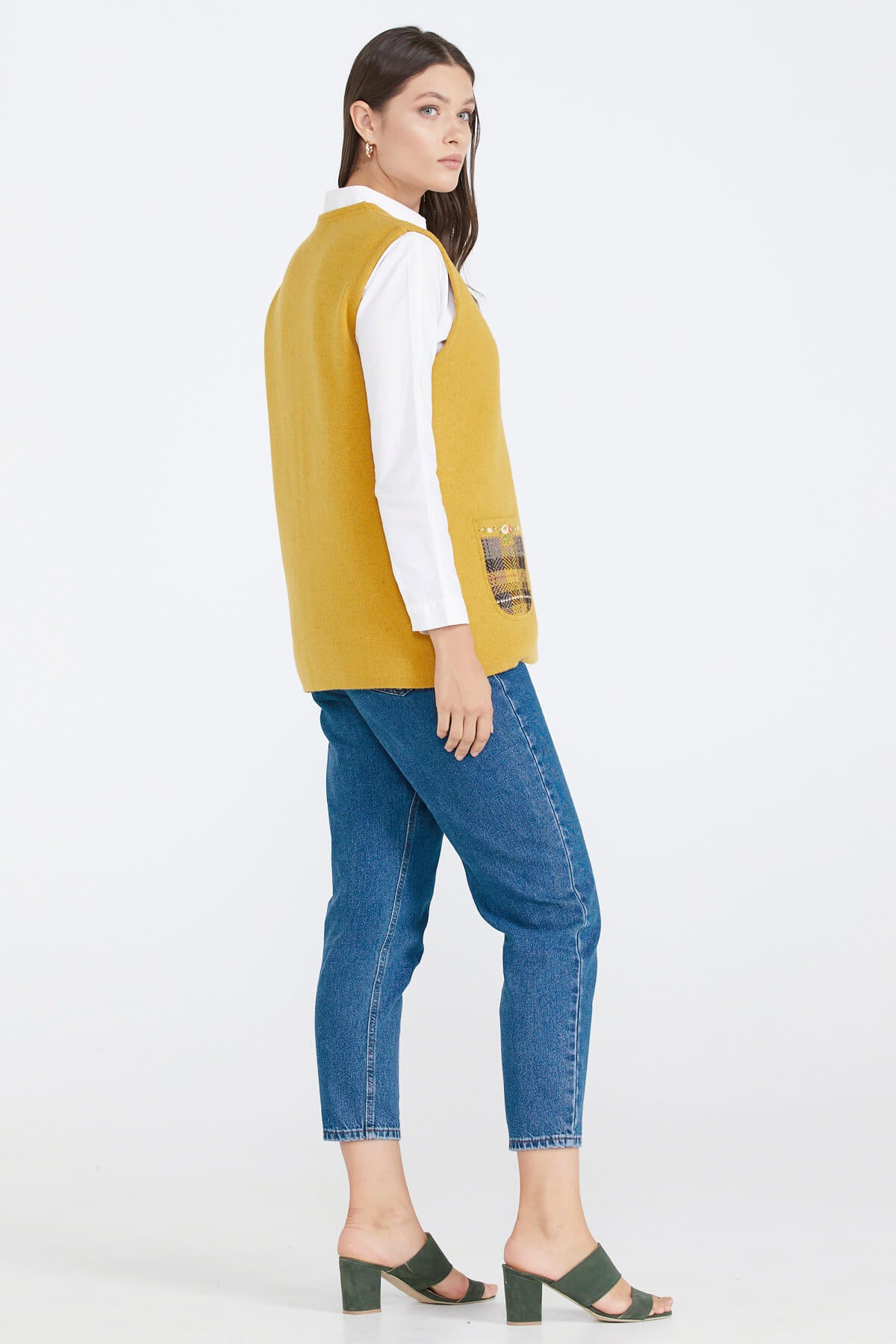 Cepli Fermuarlı Triko Yelek - Güneş (3) Sementa