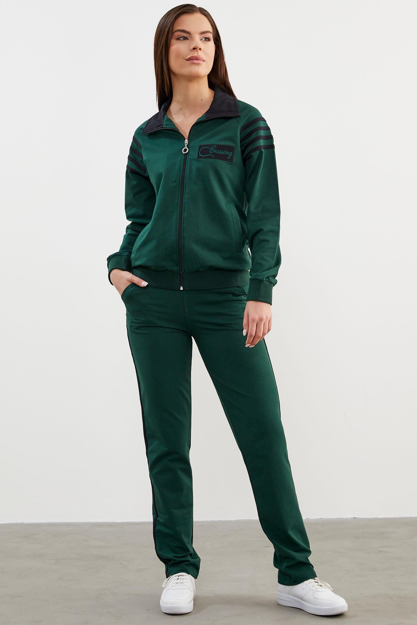 Çizgi Detaylı Dik Yaka Eşofman Takım - Petrol (2) Sementa