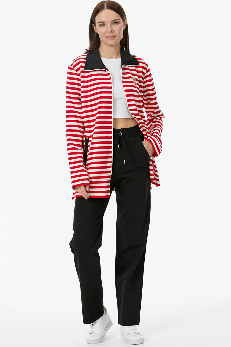 Çizgili Marine Eşofman Takım - Kırmızı (3) Sementa