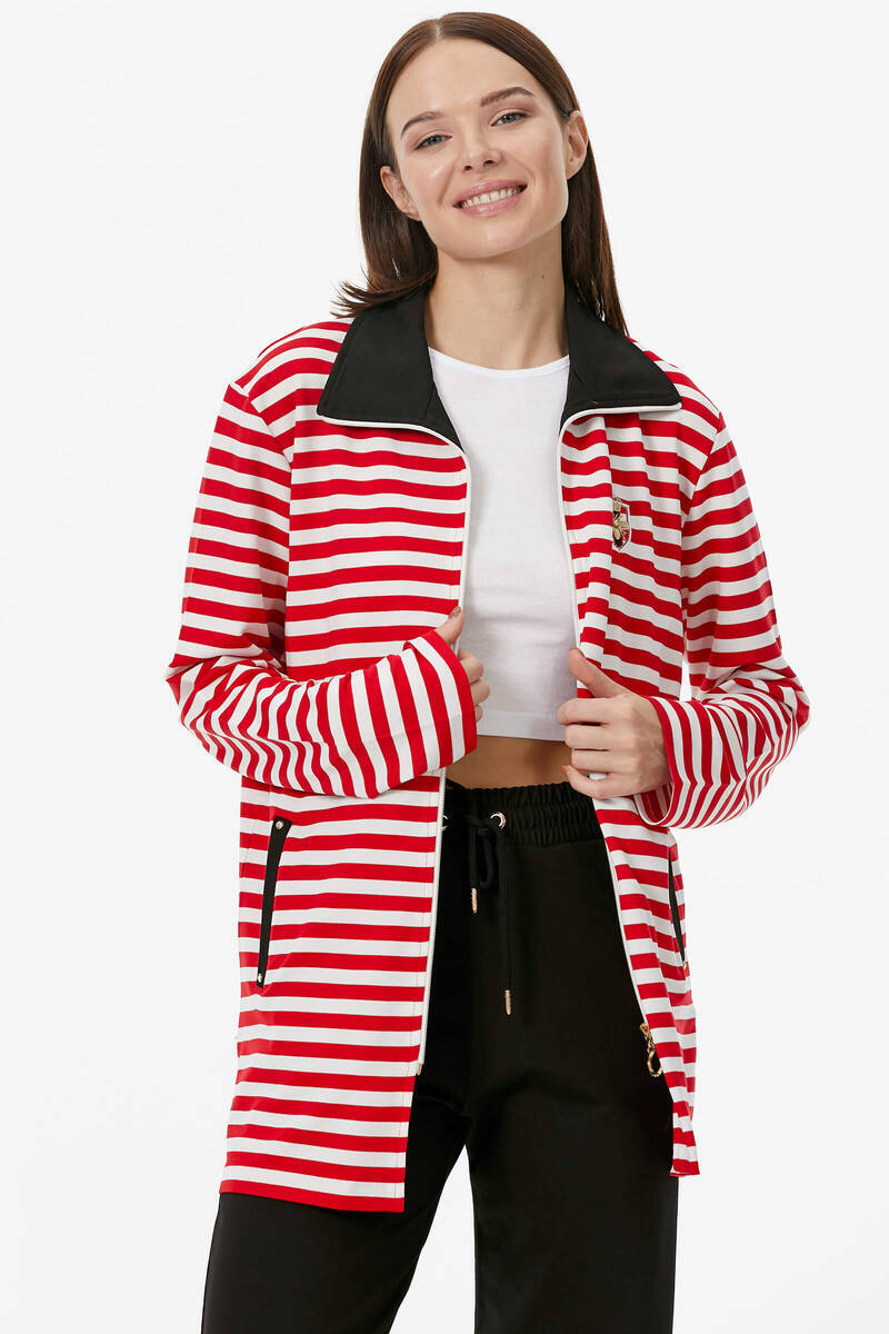 Çizgili Marine Eşofman Takım - Kırmızı (4) Sementa