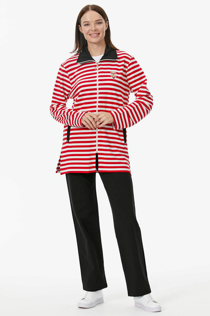 Çizgili Marine Eşofman Takım - Kırmızı (5) Sementa