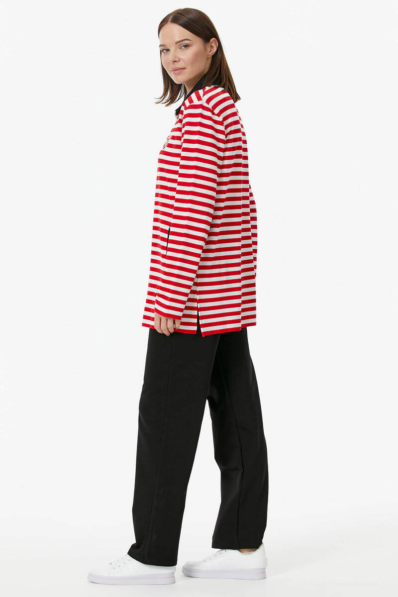 Çizgili Marine Eşofman Takım - Kırmızı (6) Sementa