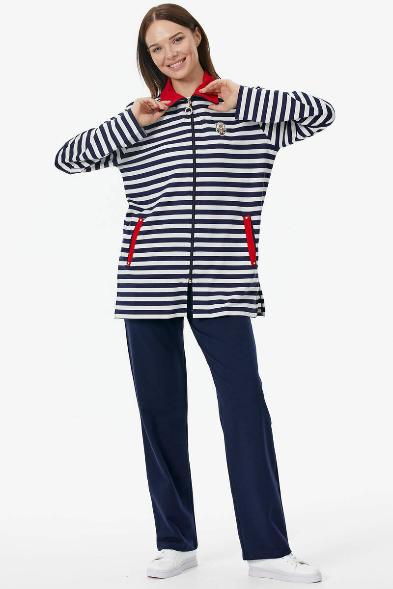Çizgili Marine Eşofman Takım - Lacivert (2) Sementa
