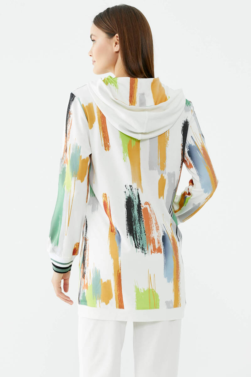 Çok Renkli Fermuarlı Krep Takım - Ekru (4) Sementa