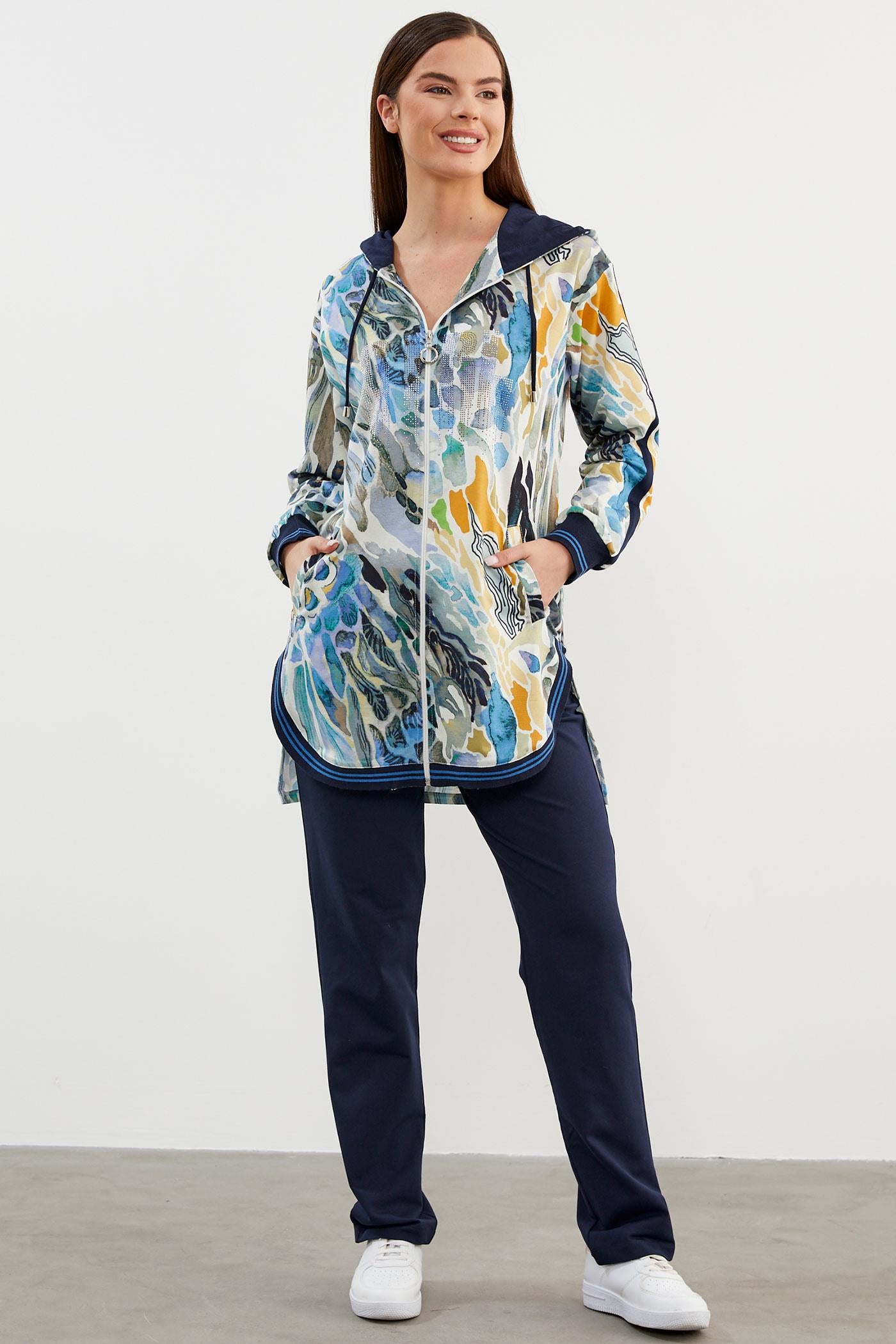 Çok Renkli Kombinli Rahat Kalıp Takım - Mavi (2) Sementa