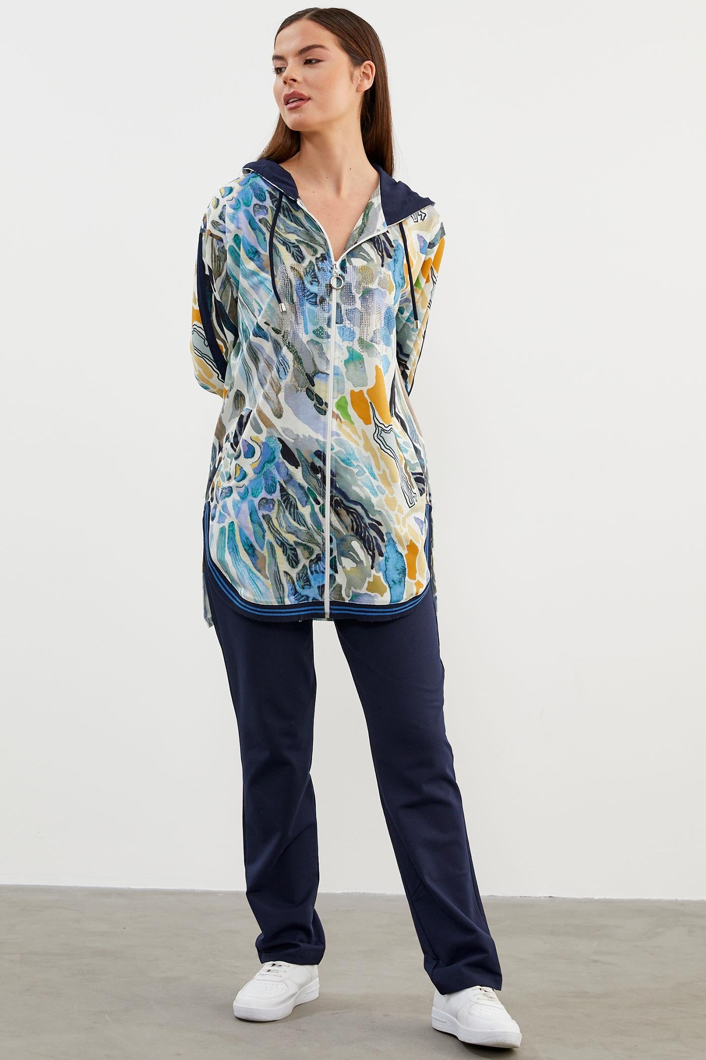 Çok Renkli Kombinli Rahat Kalıp Takım - Mavi (4) Sementa