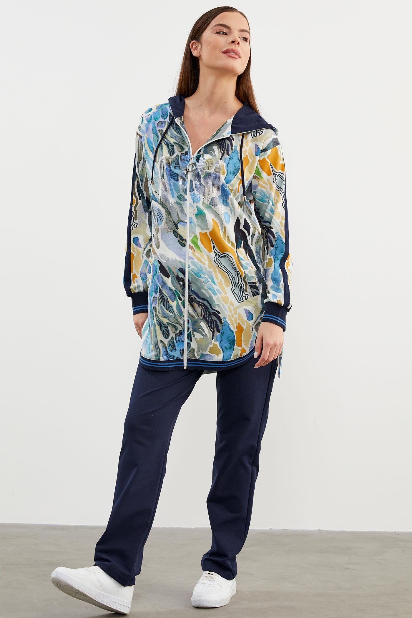 Çok Renkli Kombinli Rahat Kalıp Takım - Mavi (5) Sementa