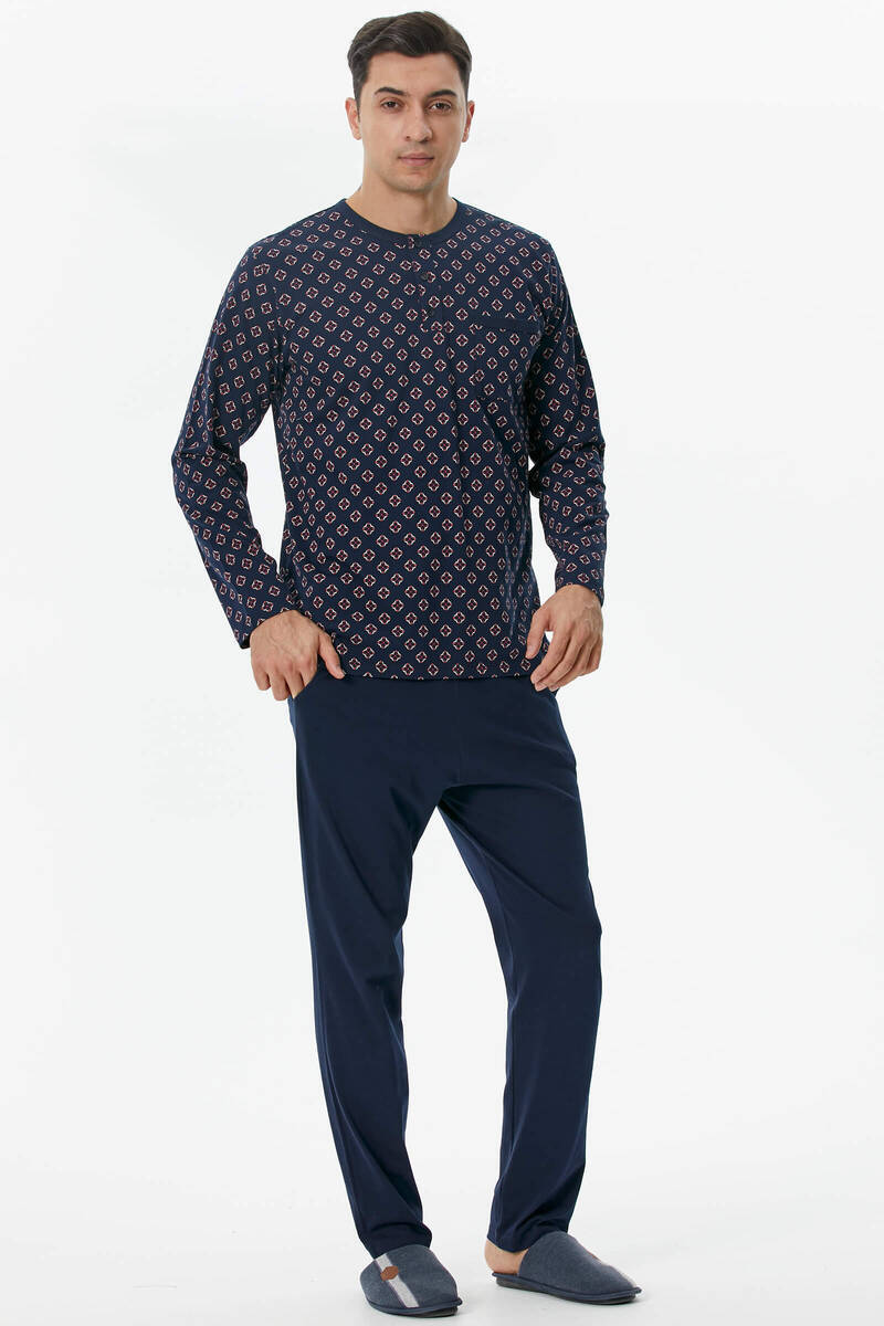 Desenli Pijama Takım - Lacivert (1) Sementa