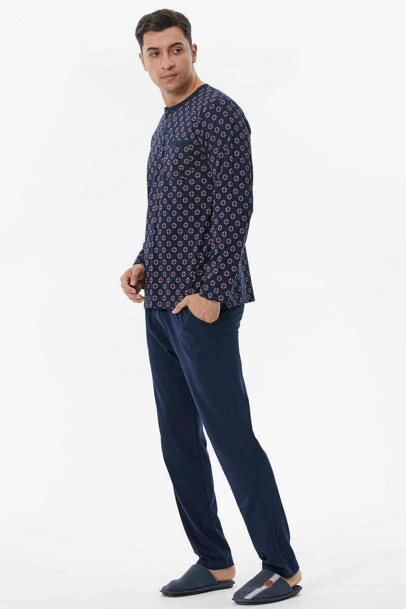 Desenli Pijama Takım - Lacivert (2) Sementa