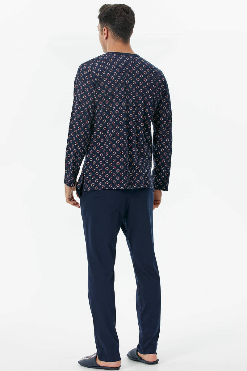 Desenli Pijama Takım - Lacivert (4) Sementa