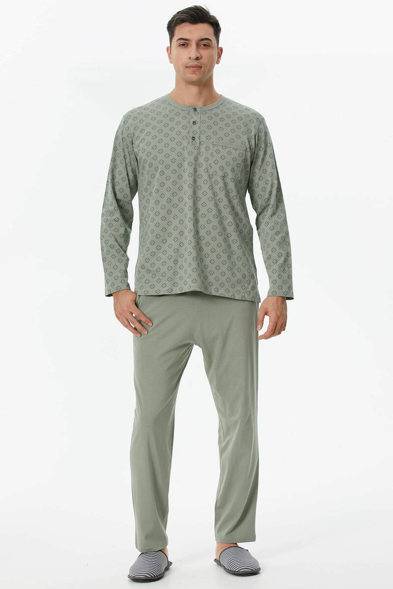Desenli Pijama Takım - Yeşil (1) Sementa