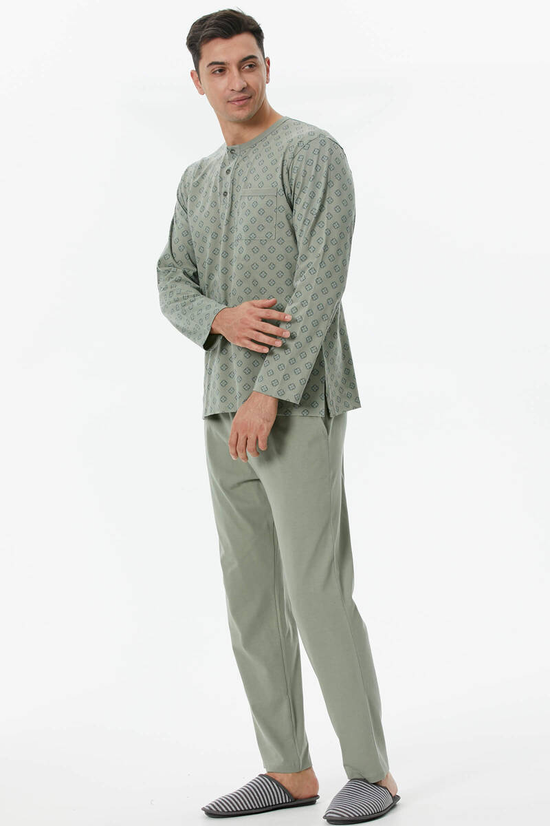 Desenli Pijama Takım - Yeşil (2) Sementa