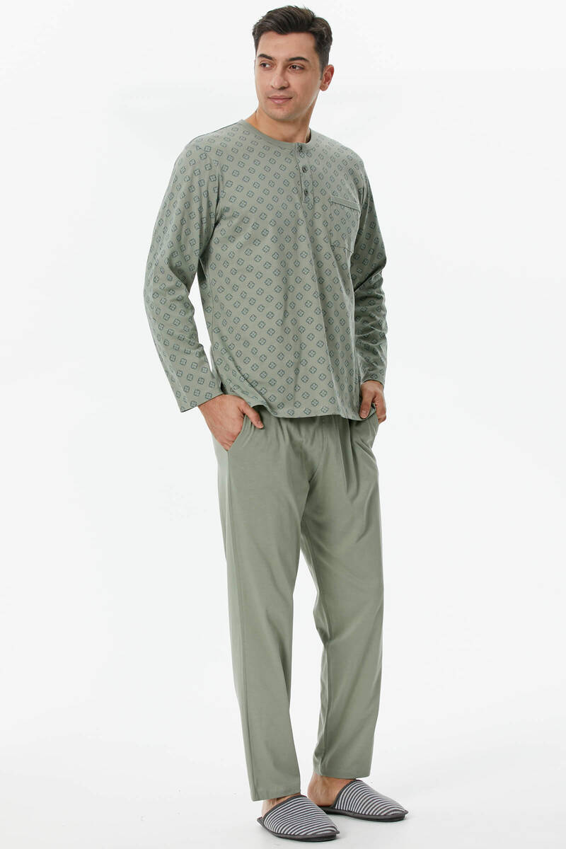 Desenli Pijama Takım - Yeşil (3) Sementa