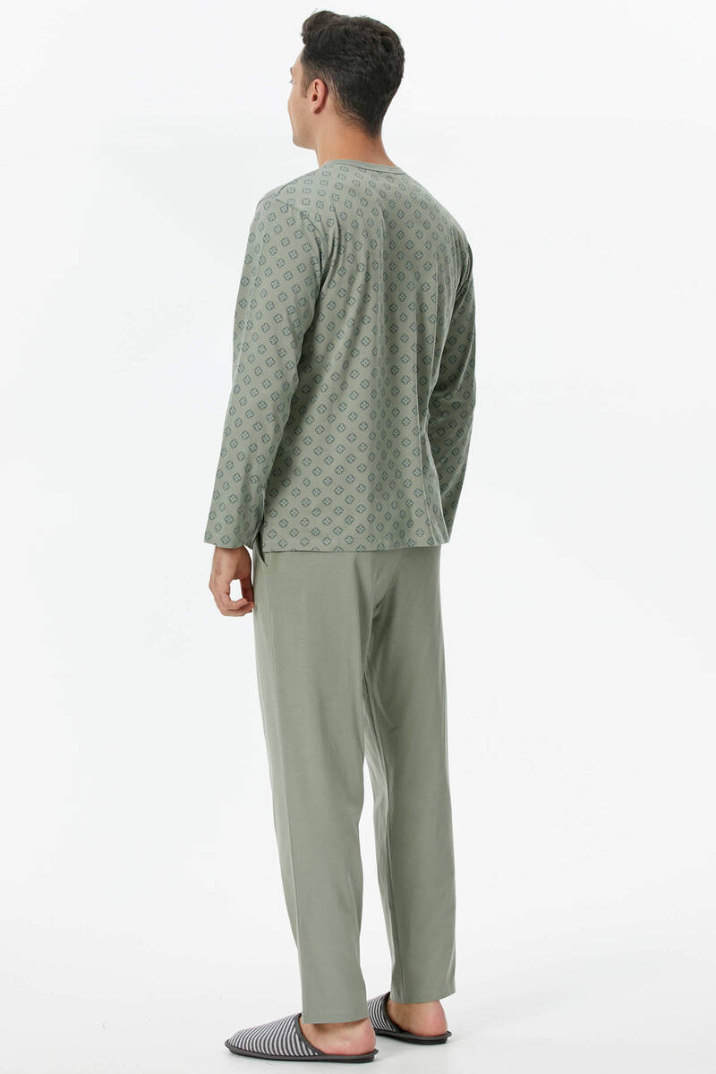 Desenli Pijama Takım - Yeşil (4) Sementa