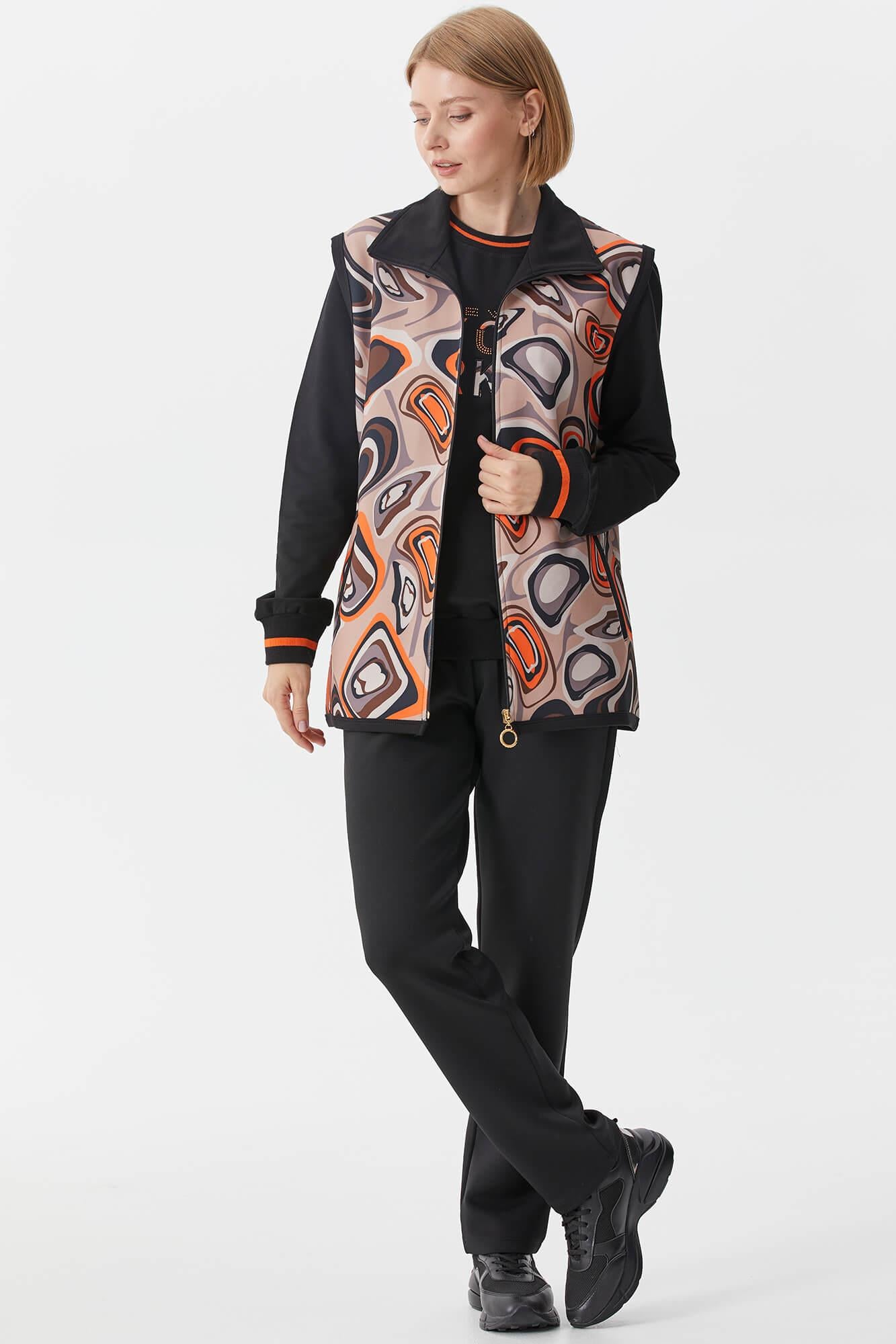 Desenli Üçlü Eşofman Takım - Vizon (2) Sementa