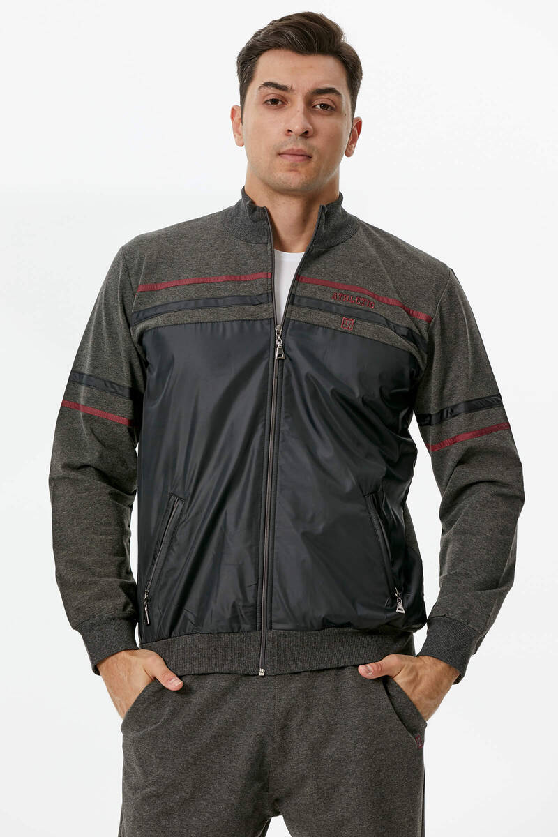 Dik Yaka Eşofman Takım - Antrasit (3) Sementa