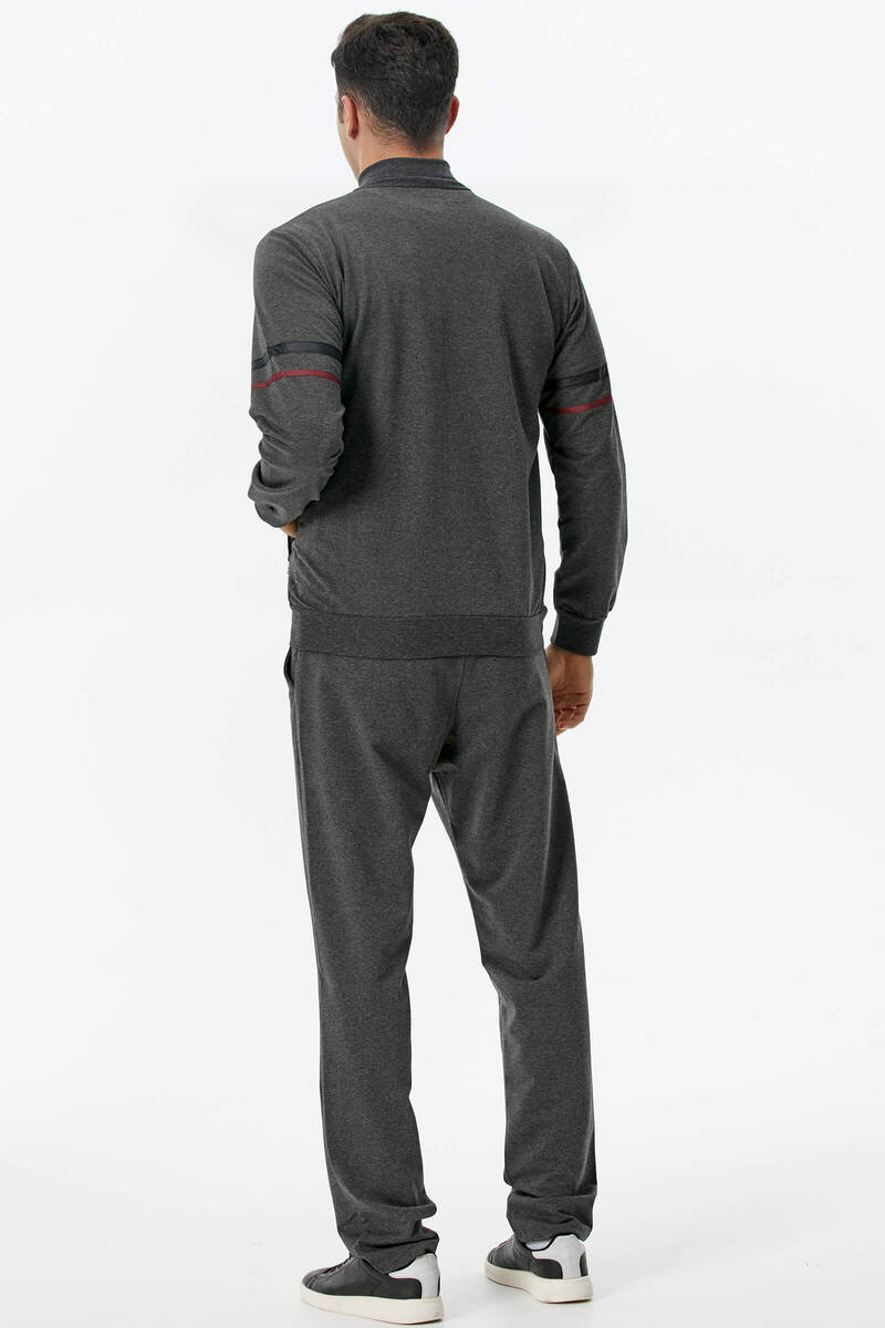 Dik Yaka Eşofman Takım - Antrasit (5) Sementa