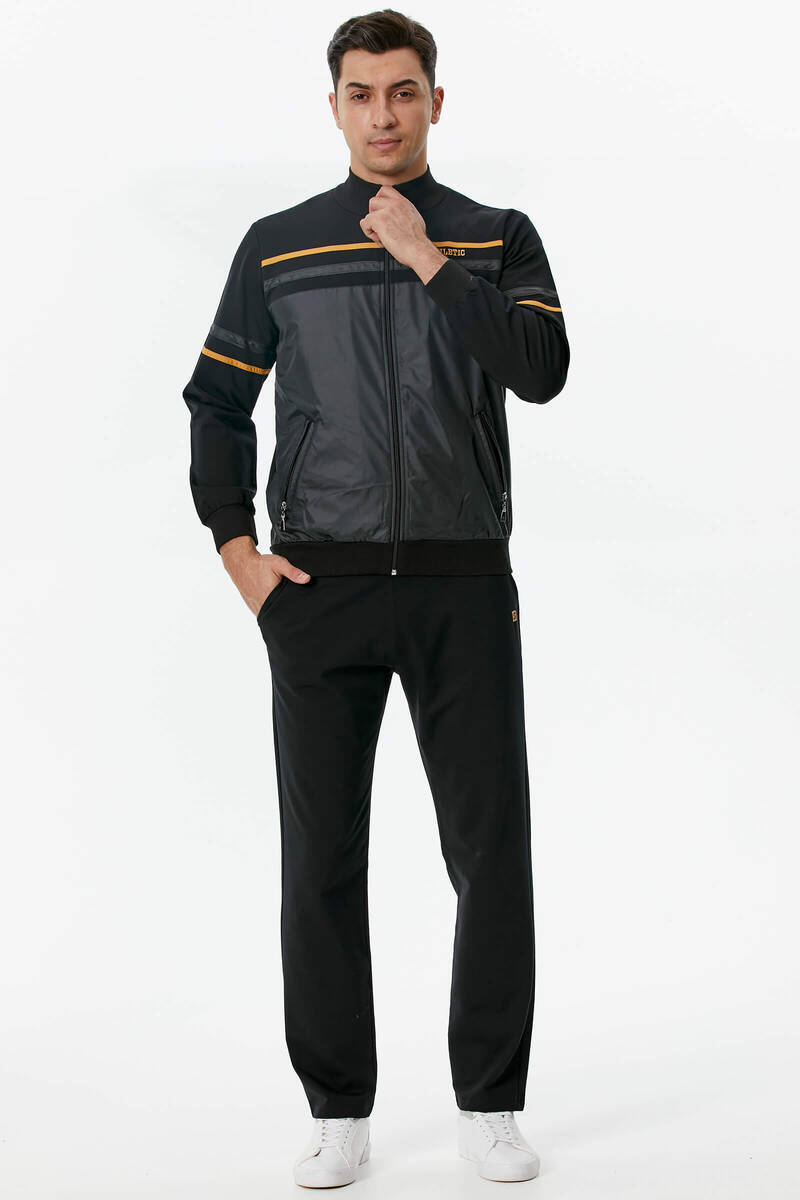 Dik Yaka Eşofman Takım - Siyah (2) Sementa